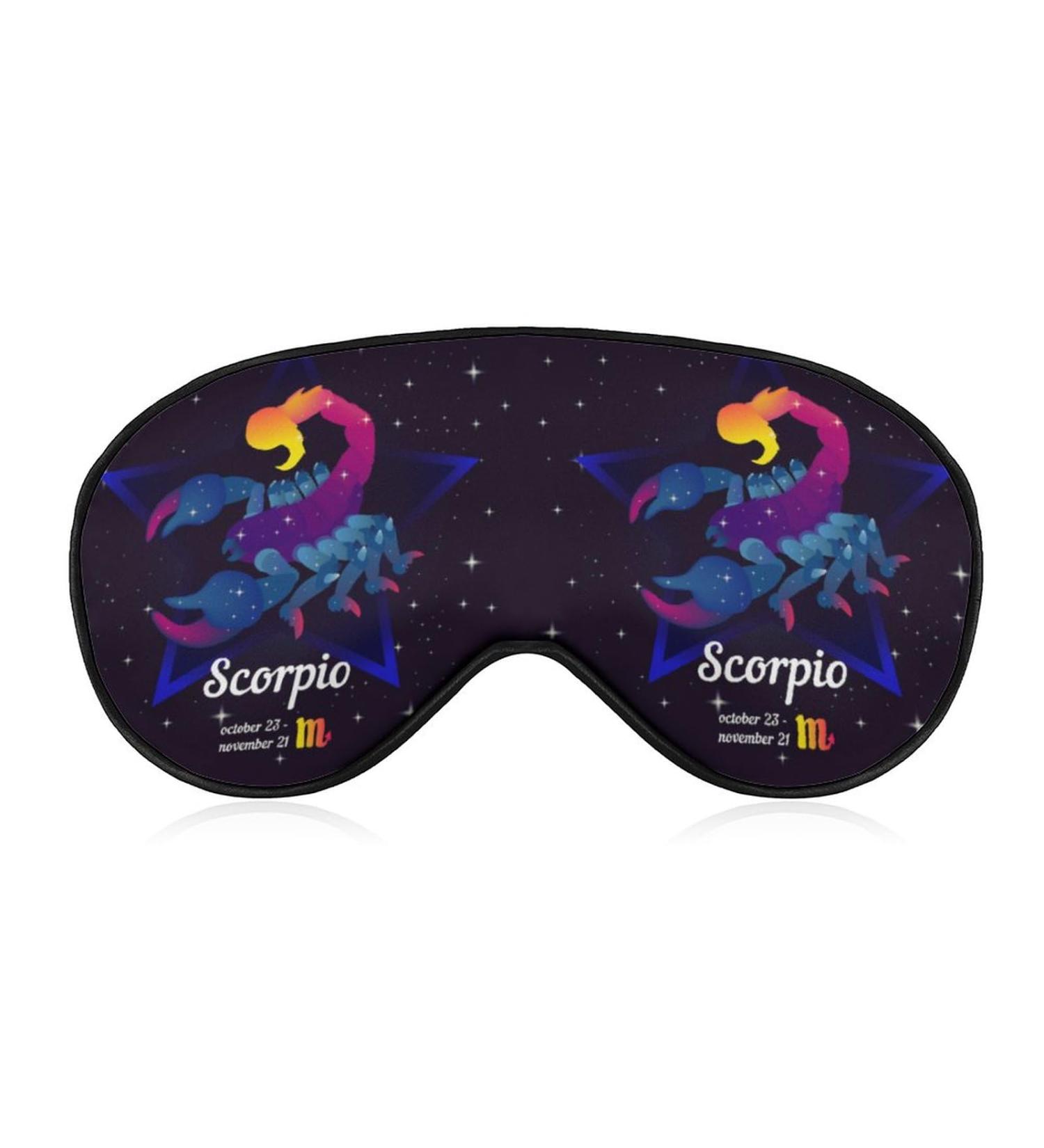 Scorpio Zodiac Constellation Sleep Mask - Adjustable Eye Cover for Sleeping - Blocks Light for Night Travel and Naps - Men and Women - Buy Online on GoSupps.com