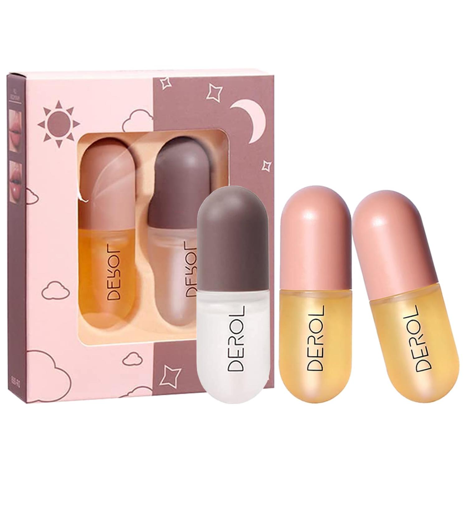 3 PCs Natural Lip Plumper Kit - Hydrating Lip Care Serum for Fuller Voluminous Lips | Lip Filler Booster & Moisturizer - Buy Online on GoSupps.com