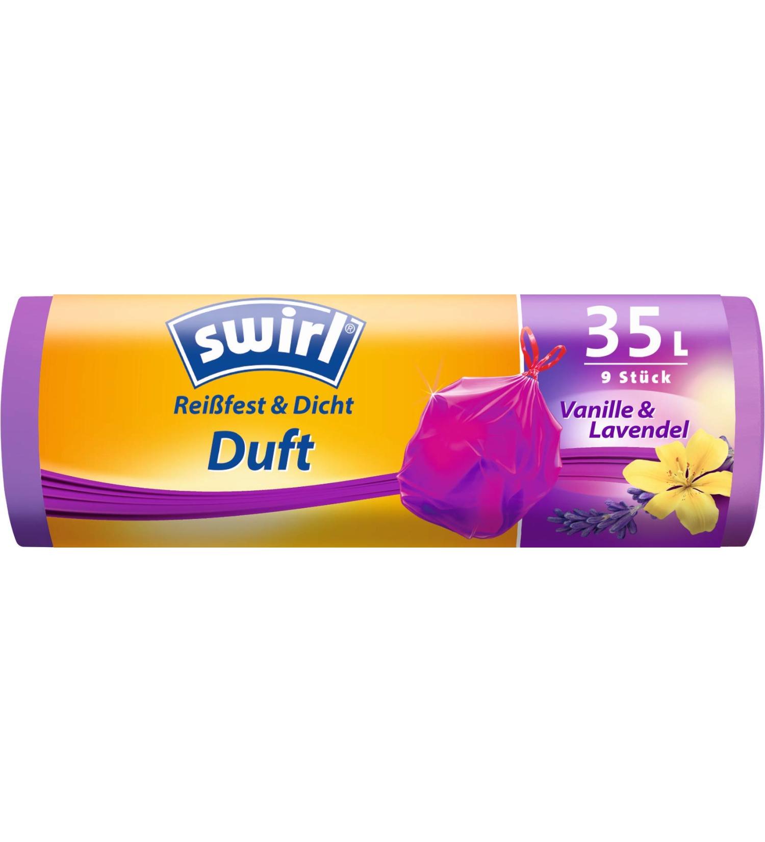 Swirl Scented Garbage Bags - Vanilla-Lavender 35L 9 Bags - Drawstring Design for Easy Disposal | International Shipping Available - Buy Online on GoSupps.com