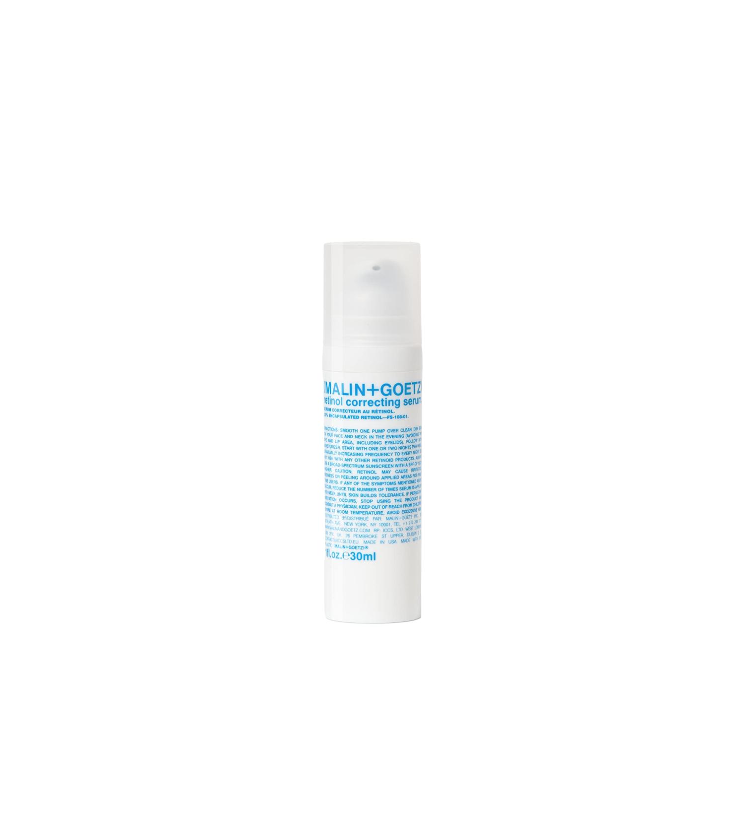 Malin + Goetz Retinol Correcting Serum 1oz Brightening Anti-Aging Face Serum for Sensitive Skin Vegan & Cruelty Free - Buy Online on GoSupps.com