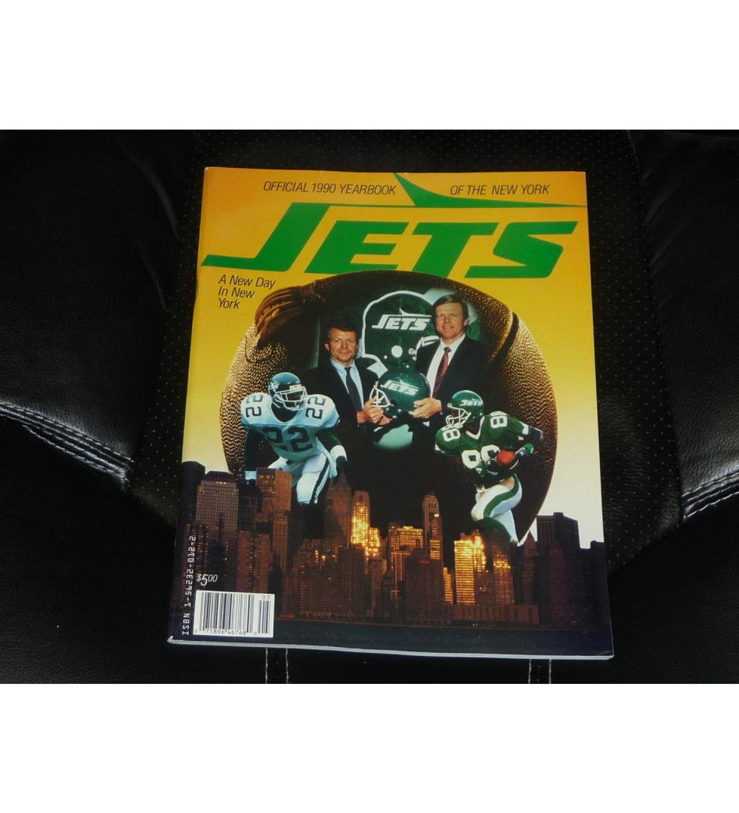 1990 NEW YORK JETS NFL FOOTBALL YEARBOOK NEAR MINT