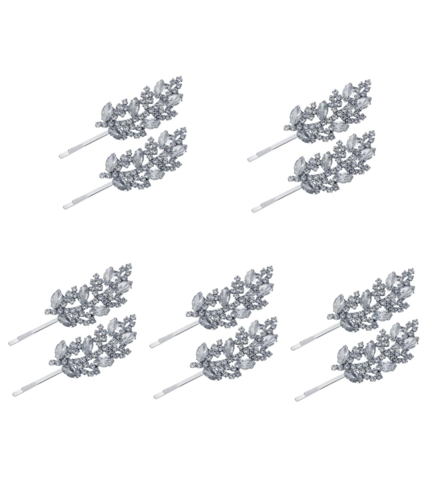 FRCOLOR 5 Pairs Rhinestone Hair Clip Girl Hair Accessories Hair Decorations for Women Rhinestone Bridal Hair Clip Girl Hair Clips Hair Clips for Hair Jewelry Leaf Bride Zinc Alloy - Buy Online on GoSupps.com
