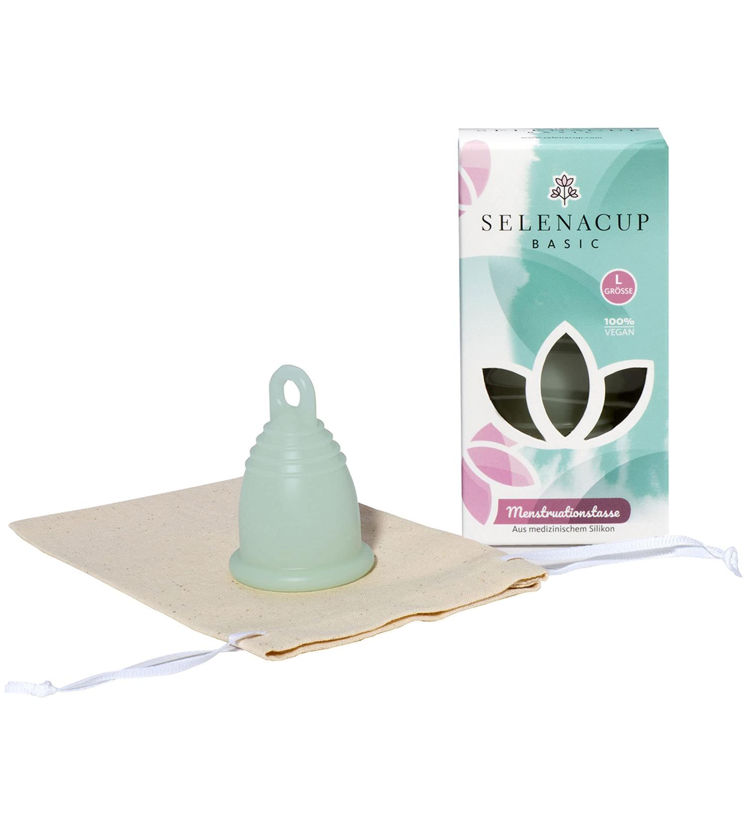 Selenacare Menstrual Cup - Washable Medical Silicone Period Cup Size L (33ml) with Cotton Storage Bag - Eco-Friendly & Comfortable - Buy Online on GoSupps.com