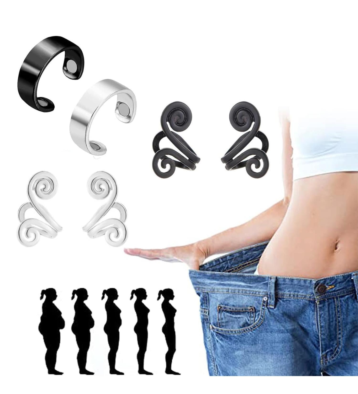 Ustnir 2PCs Lymphatic Drainage Magnetic Ring & Acupressure Earrings | Weight Loss & Lymph Fluid Support | 4PCS Negative Ions Earrings - Buy Online on GoSupps.com