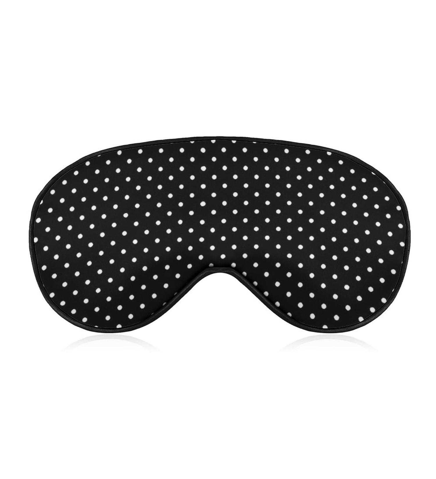 Polka Dots Black and White Sleep Mask - Adjustable Eye Cover for Sleeping - Blocks Light - Perfect for Men and Women - Ideal for Night Travel and Naps - Buy Online on GoSupps.com
