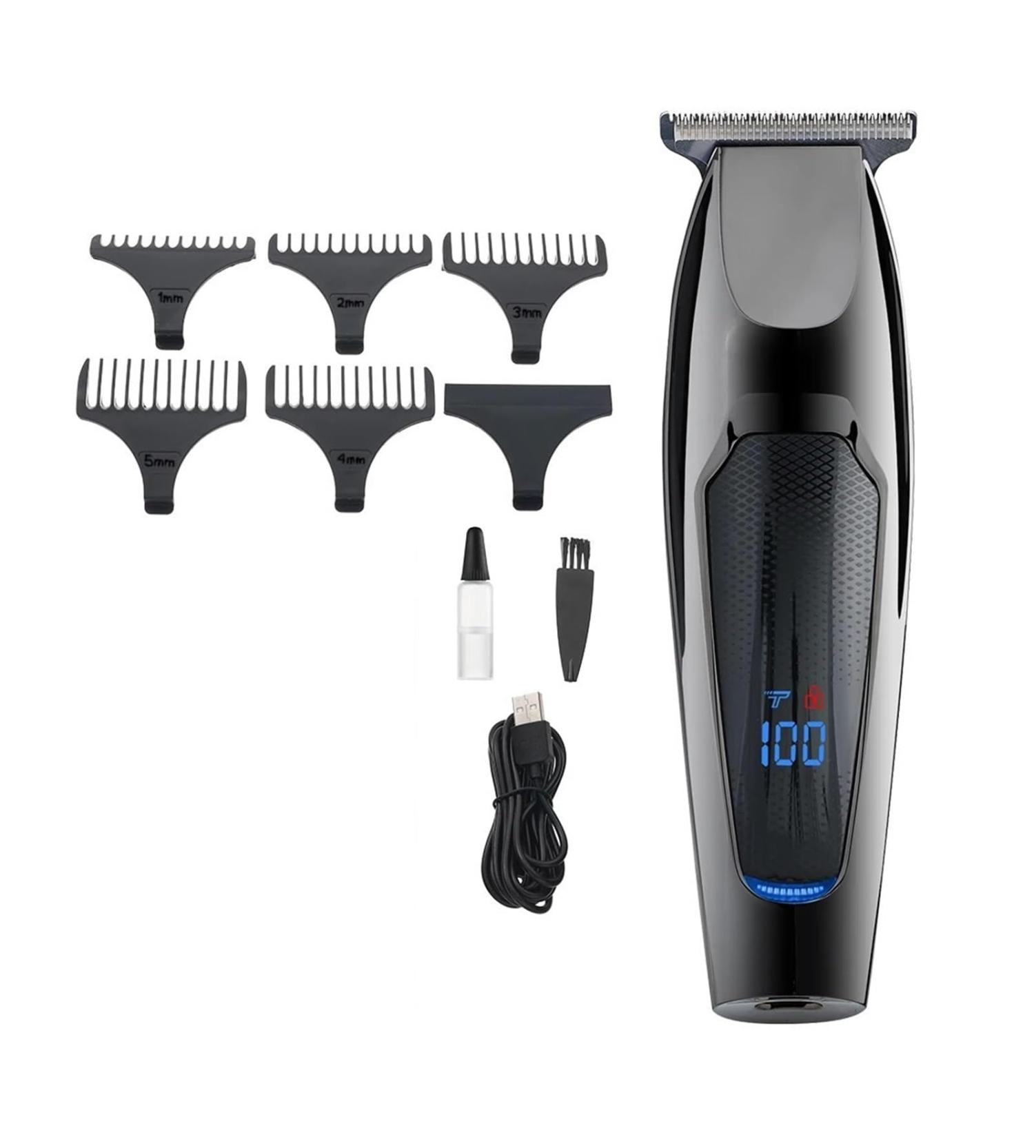 Professional Rechargeable T Shape Blade Razor - Best Balding Hair Trimmer with LCD Display - Black - Buy Online on GoSupps.com