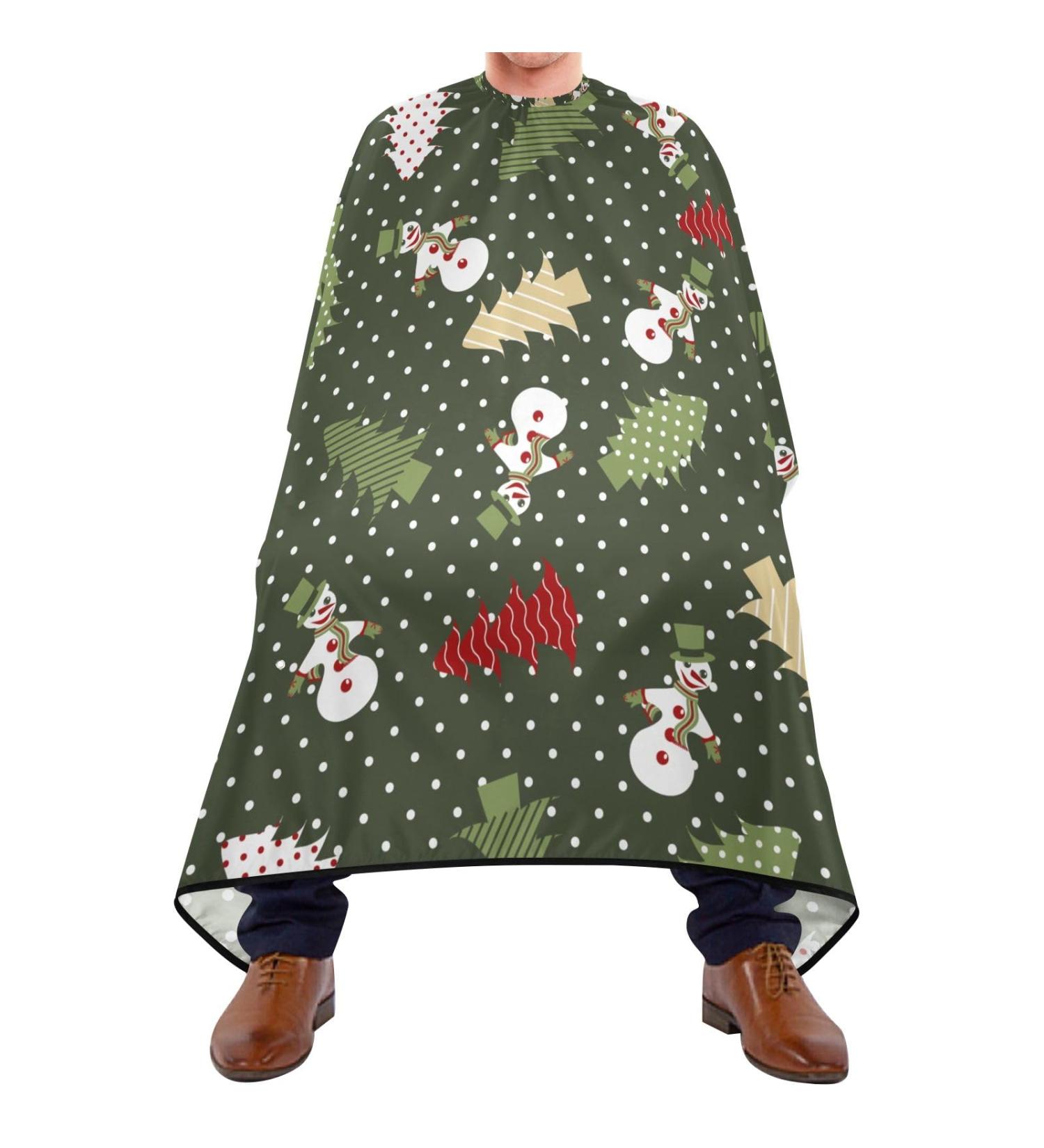 Waterproof Barber Cape - Snowman & Tree Cheetah Haircut Bib for Men & Women | Unisex Hair Cutting Cape  - Buy Online on GoSupps.com