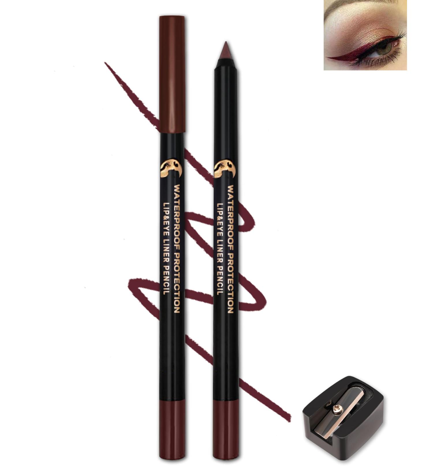 Burgundy Gel Eyeliner Pencil Sharpenable Multi-Use Colored Waterline Eyeliner Waterproof Smudge-Proof Long Wear Smooth Cream Matte Eye Liner Pen with Sharpener High Pigment Eye Makeup for Stage-06 06 Burgundy - Buy Online on GoSupps.com
