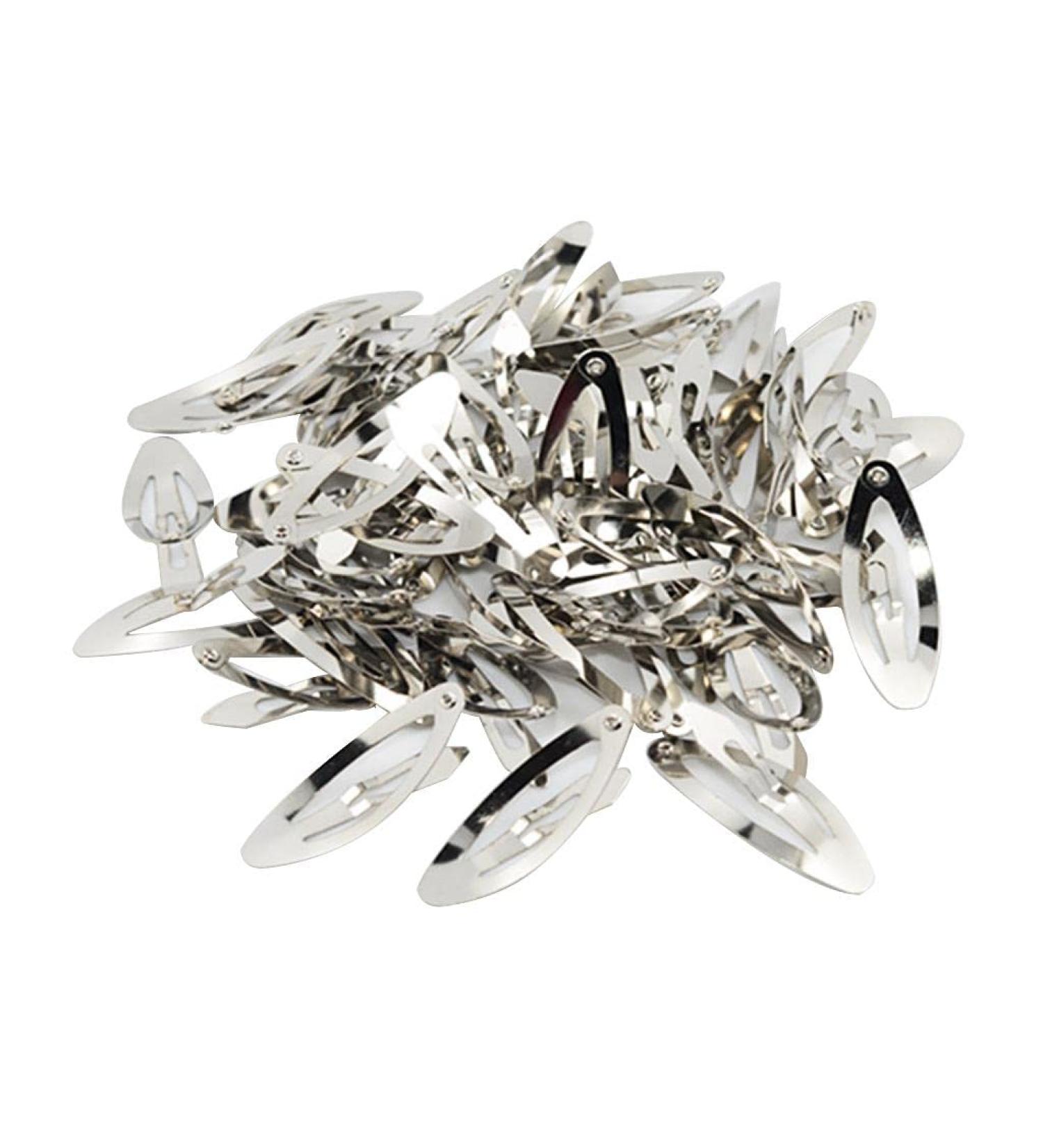 Buy Chiwanji 50 Pieces Oval Bendy Snap Hair Clips - Silver Hairpins for DIY Hairstyles 3.7 cm - International Shipping Available - Buy Online on GoSupps.com