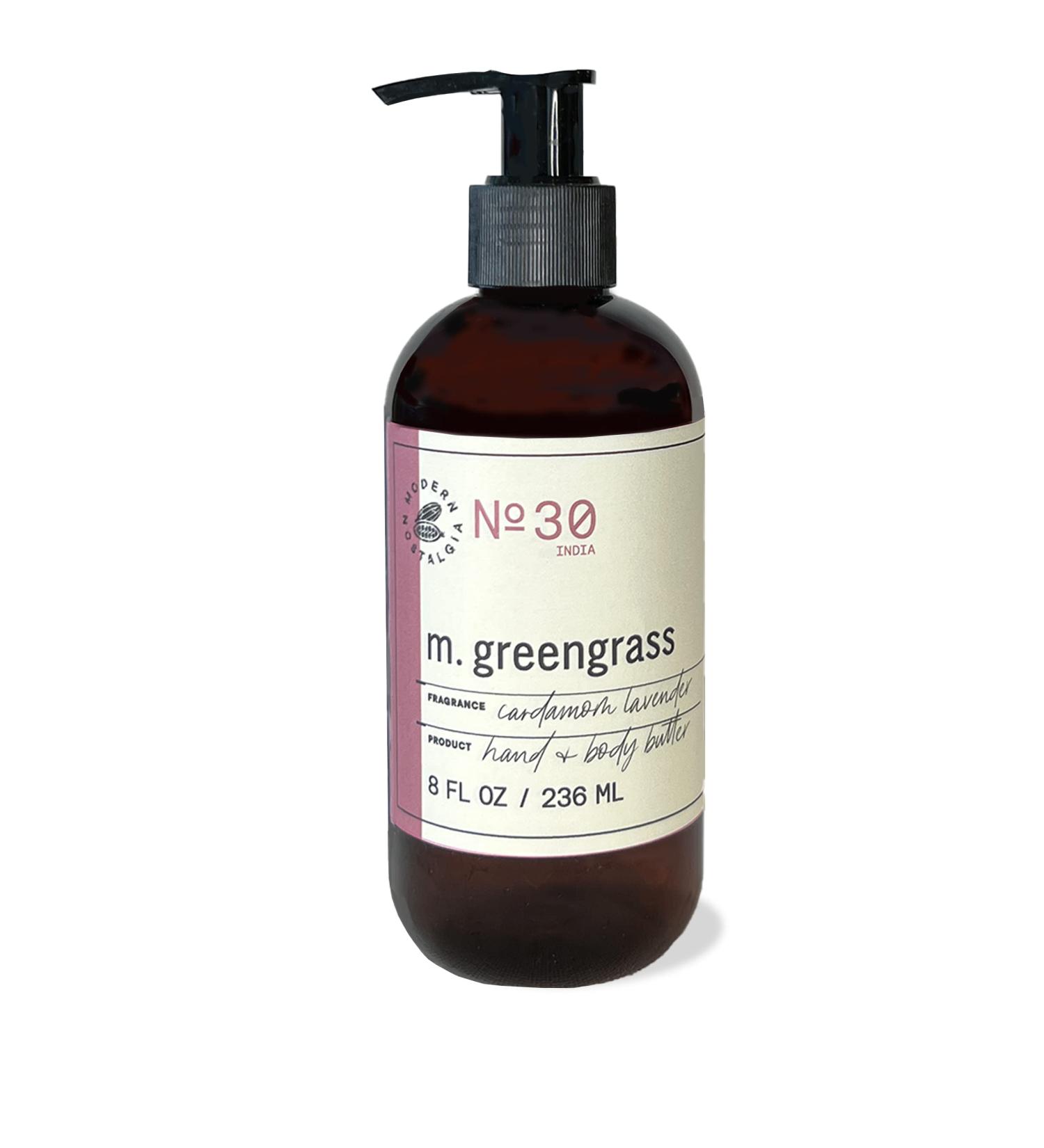 m. greengrass Hydrating Hand & Body Butter - Shea Butter Infused Cream for Dry Skin - 8 oz - Cardamom Lavender Lemon - Buy Online on GoSupps.com