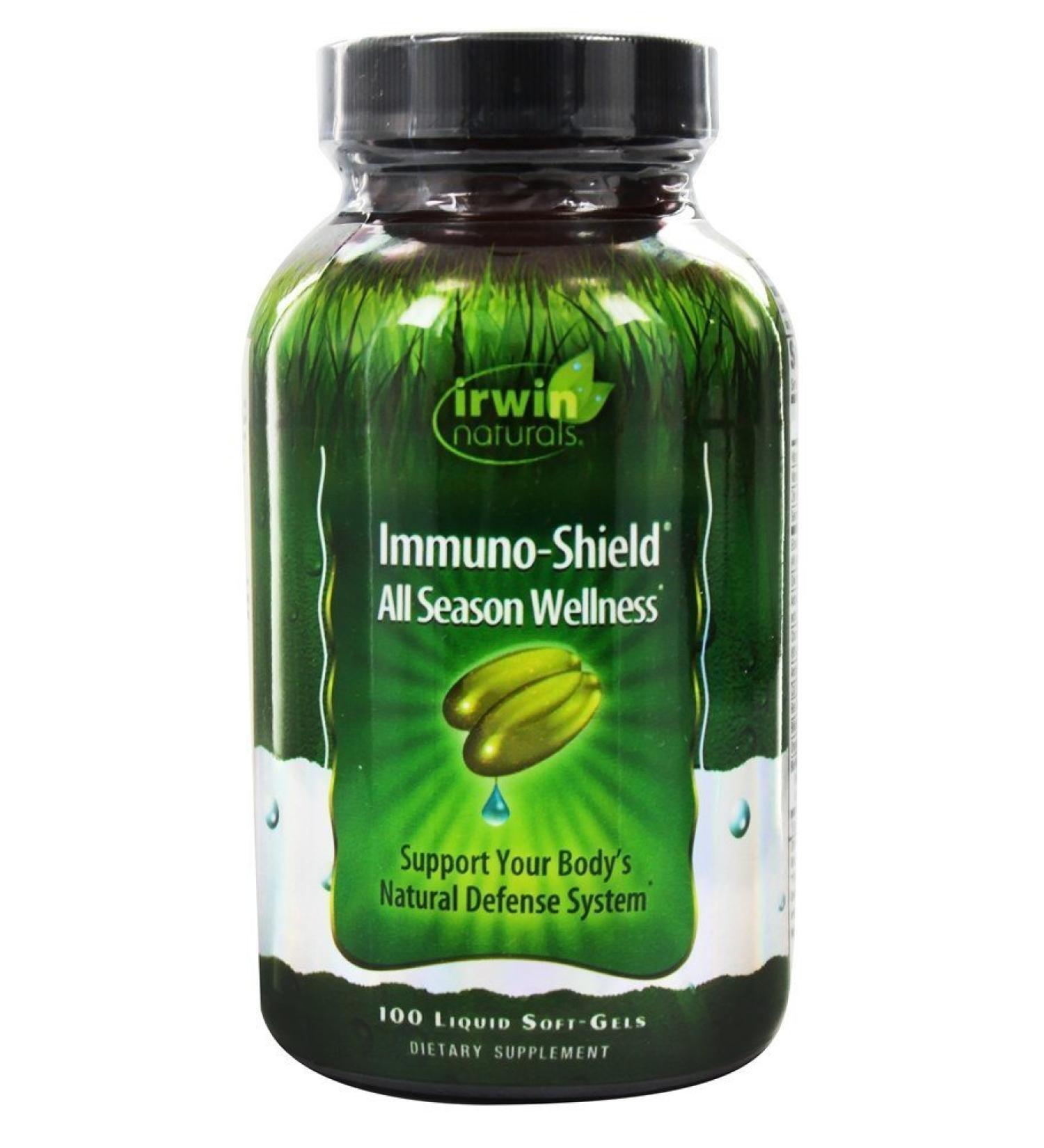 Irwin Naturals Immuno-Shield All Season Wellness - 100 Liquid Soft-Gels for Optimal Health - Buy Online on GoSupps.com