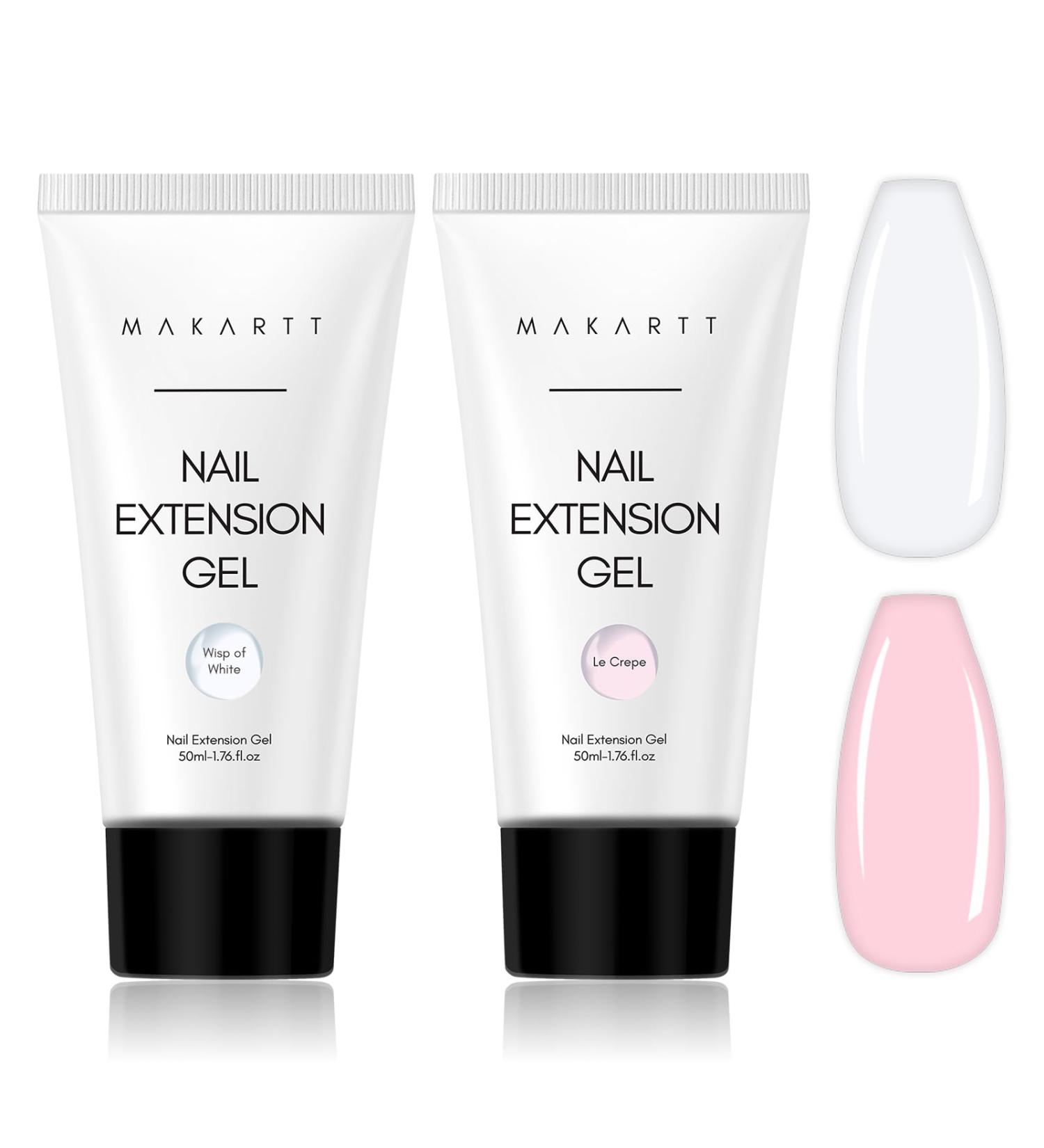 Makartt Poly Nail Extension Gel: Nail Thickening Acrylic Extension - Starter Polish Pink & White - Buy Online on GoSupps.com