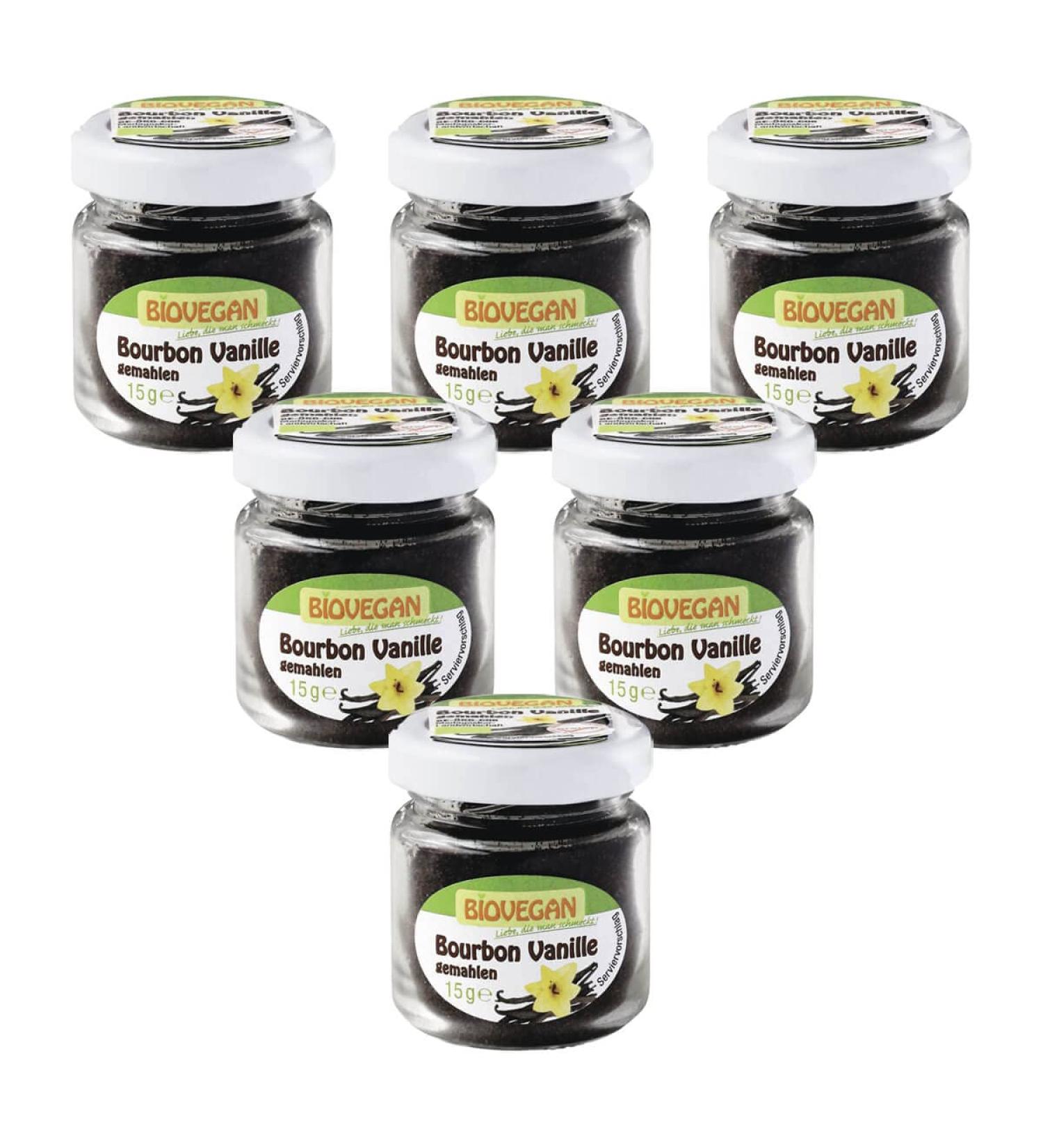 Biovegan Bourbon vanilla in a glass ground organic (6 x 15 gr)