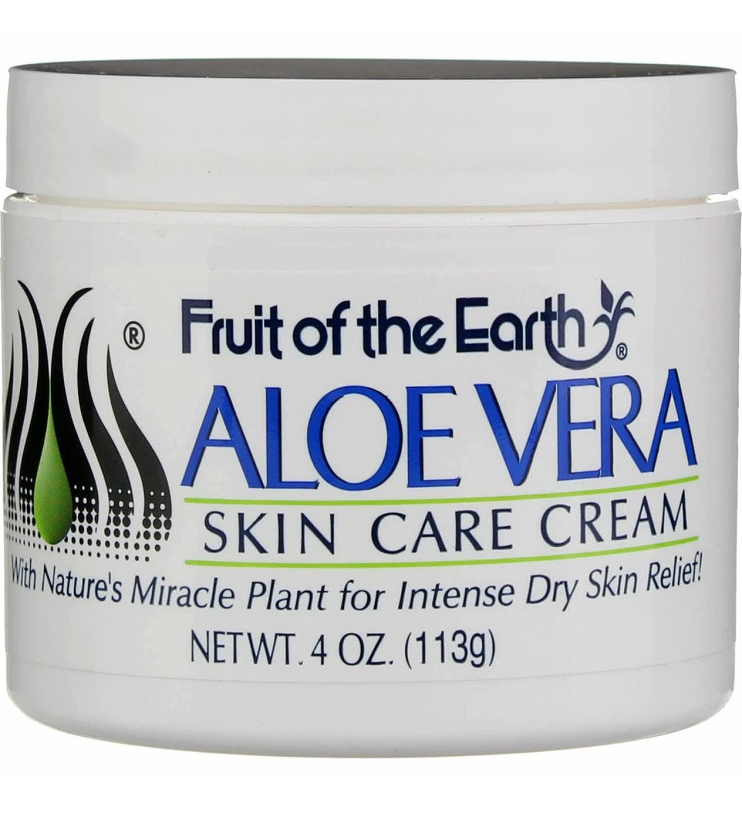 Fruit of The Earth Aloe Vera Skin Care Cream - 4oz | Nourishing & Hydrating | International Shipping Available - Buy Online on GoSupps.com