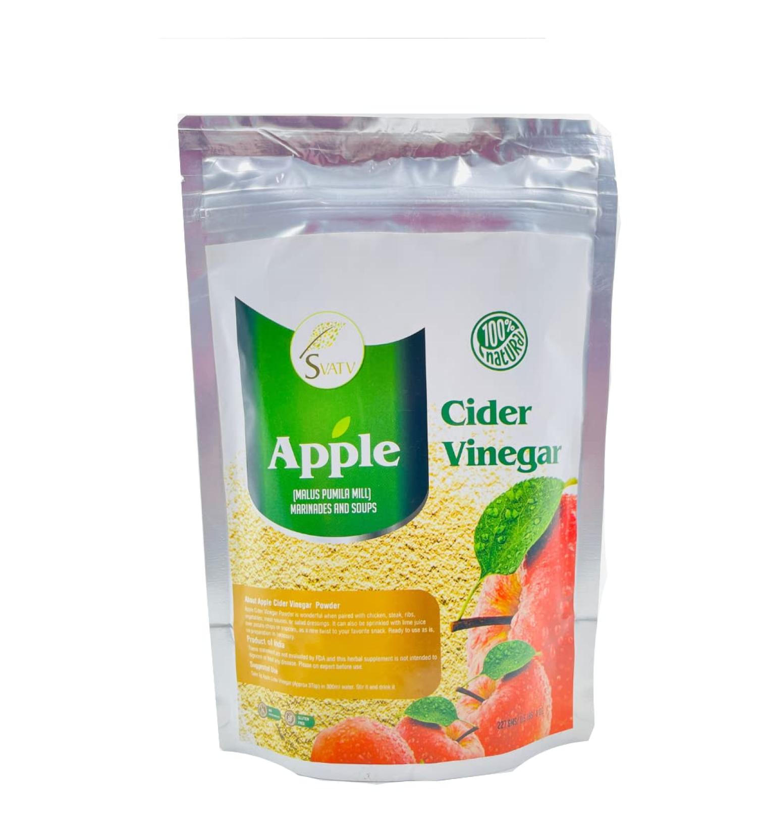 SVATV Apple Cider Vinegar Powder | 75 Servings | Spray Dried | Gluten Free | No Preservatives | Flavor Enhancer for Soups, Salads, Stews | 227g - Buy Online on GoSupps.com