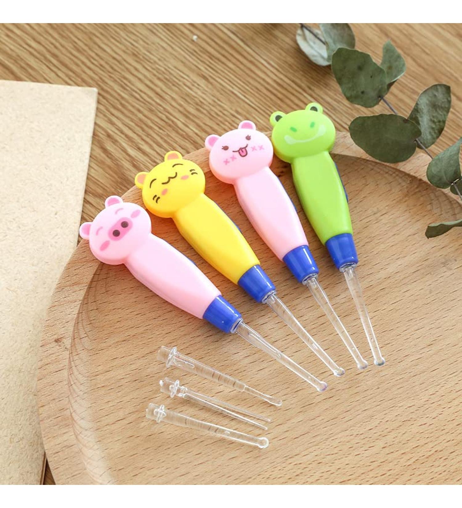 LED Ear Wax Removal Tool with Storage Case - Safe Ear Pick Kit for Adults and Children - Green Frog Design - Buy Online on GoSupps.com