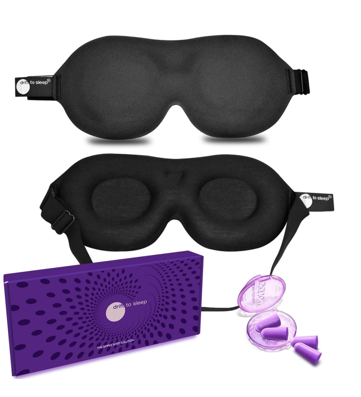 Sleep Mask with Moldex Earplugs - Adjustable Light Blocking Soft Bamboo Fabric & Memory Foam | Comfortable for Men & Women - Buy Online on GoSupps.com