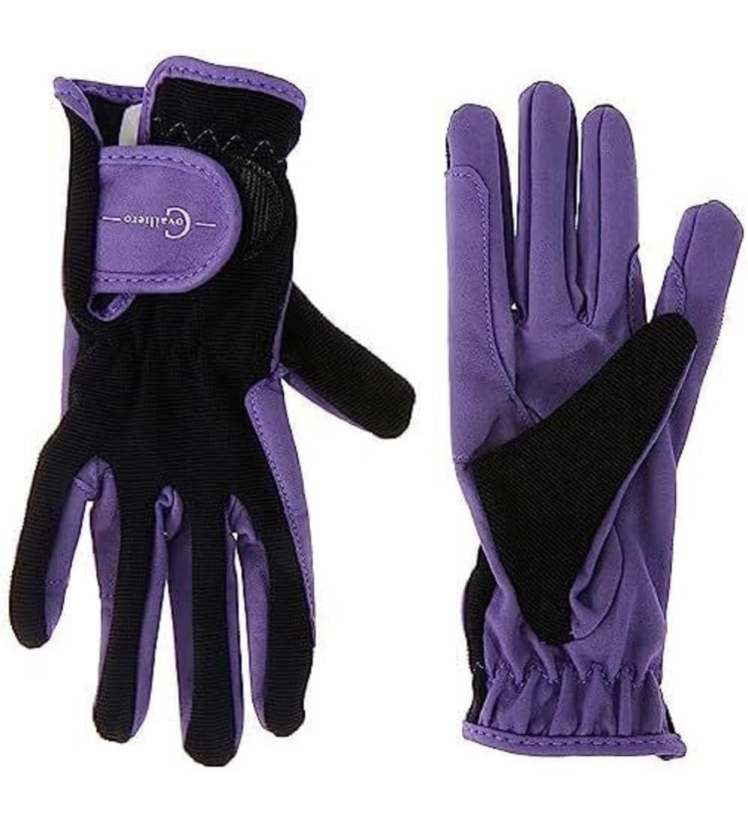 Covalliero - Children's riding gloves LILLI black/purple S