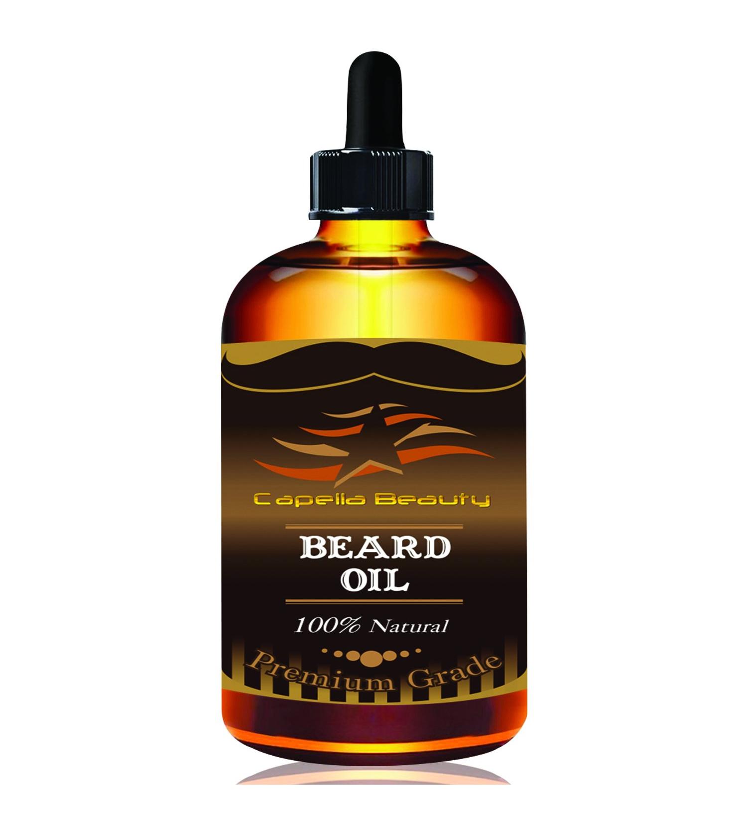 Natural Beard Oil for Men | Grooms Beard & Mustache | Boosts Growth & Softness | 100% Organic (4oz - Buy Online on GoSupps.com