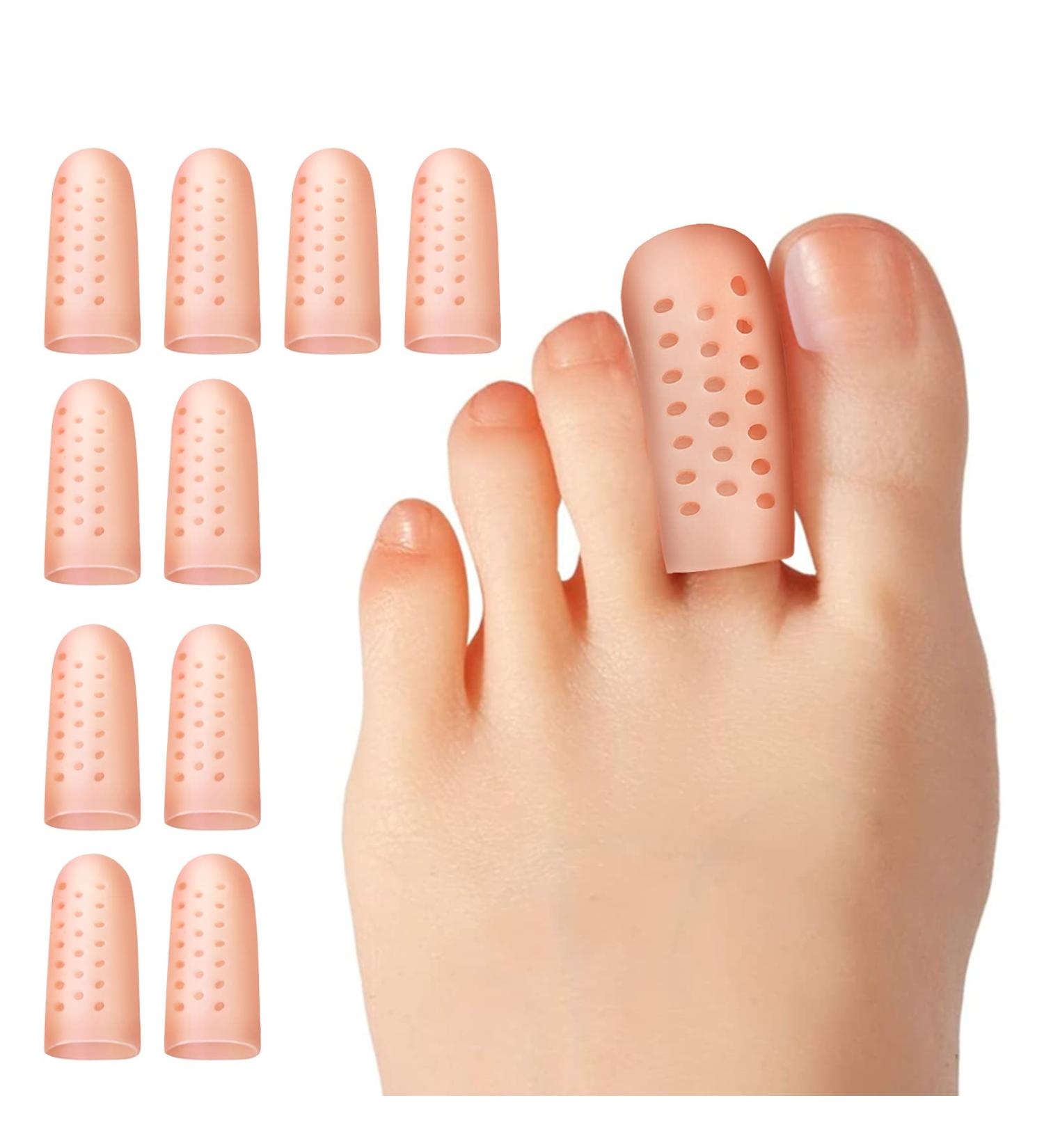 Silicone Toe Caps for Small Toes - 10 Pack | Breathable Gel Protection for Corns Bubbles & Ingrown Toenails - Pain Relief | Beige - Buy Online on GoSupps.com