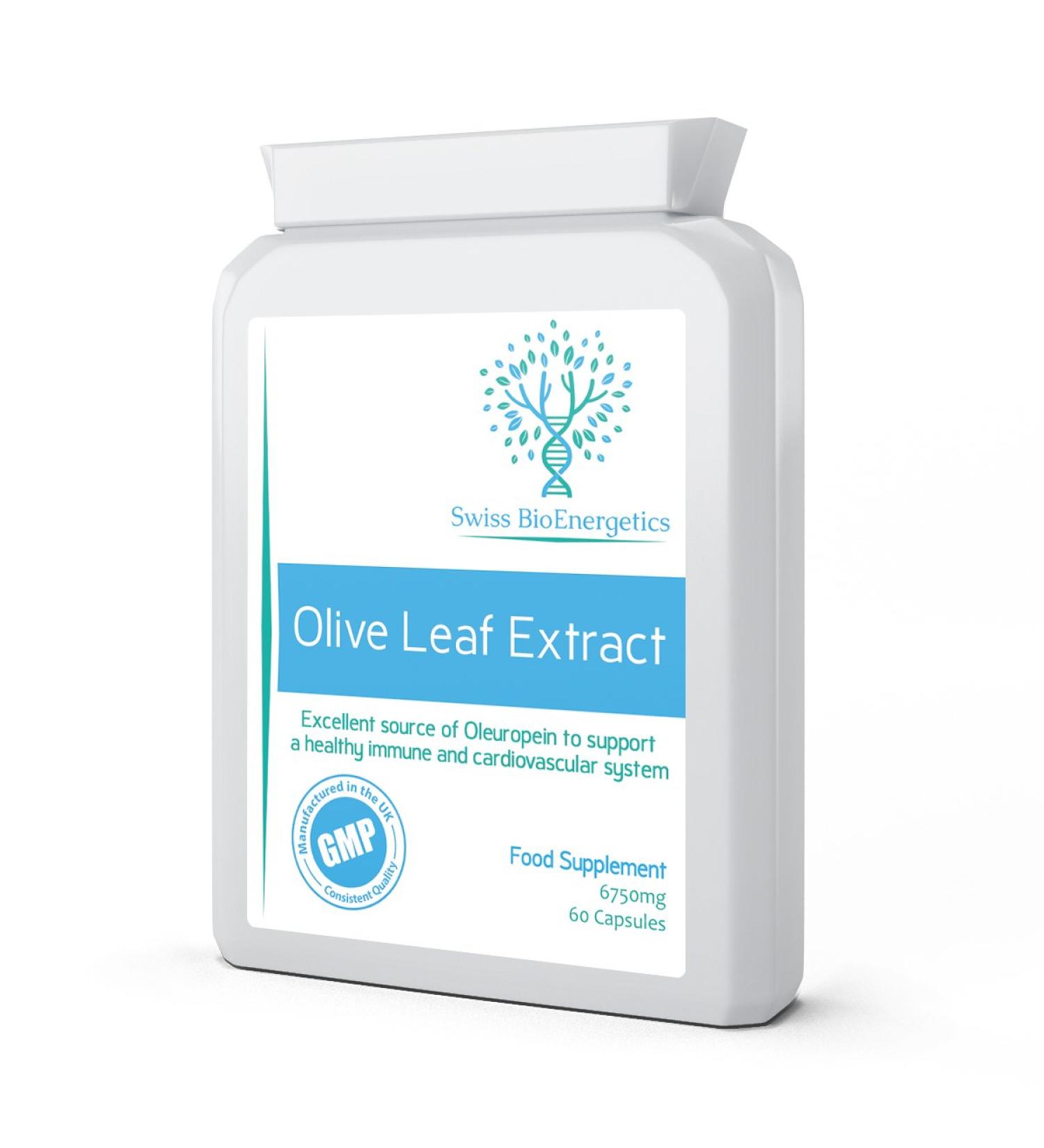 Olive Leaf Extract 6750mg 20% Oleuropein - 60 Capsules Whole Leaf Equivalent - Buy Online on GoSupps.com