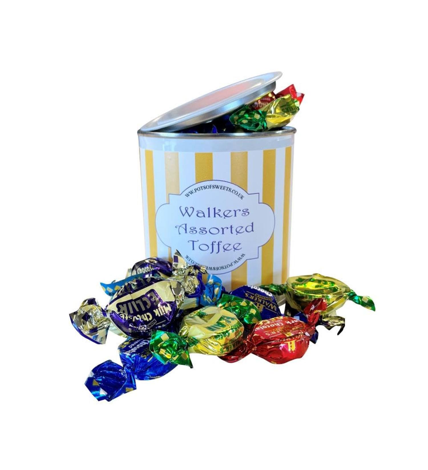 Personalized Customise With Your Own Message 250g Paint Pot Tin of Walkers Individually Wrapped Assorted Toffees - Buy Online on GoSupps.com