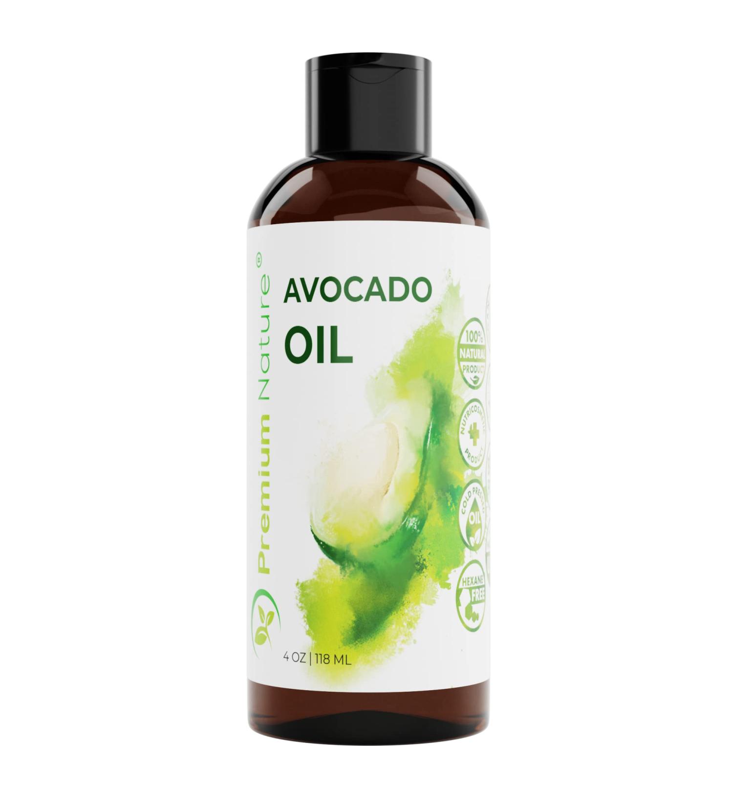 Premium Organic Avocado Oil for Skin & Hair Growth - Natural Hydrating Carrier Oil 4oz - Buy Online on GoSupps.com