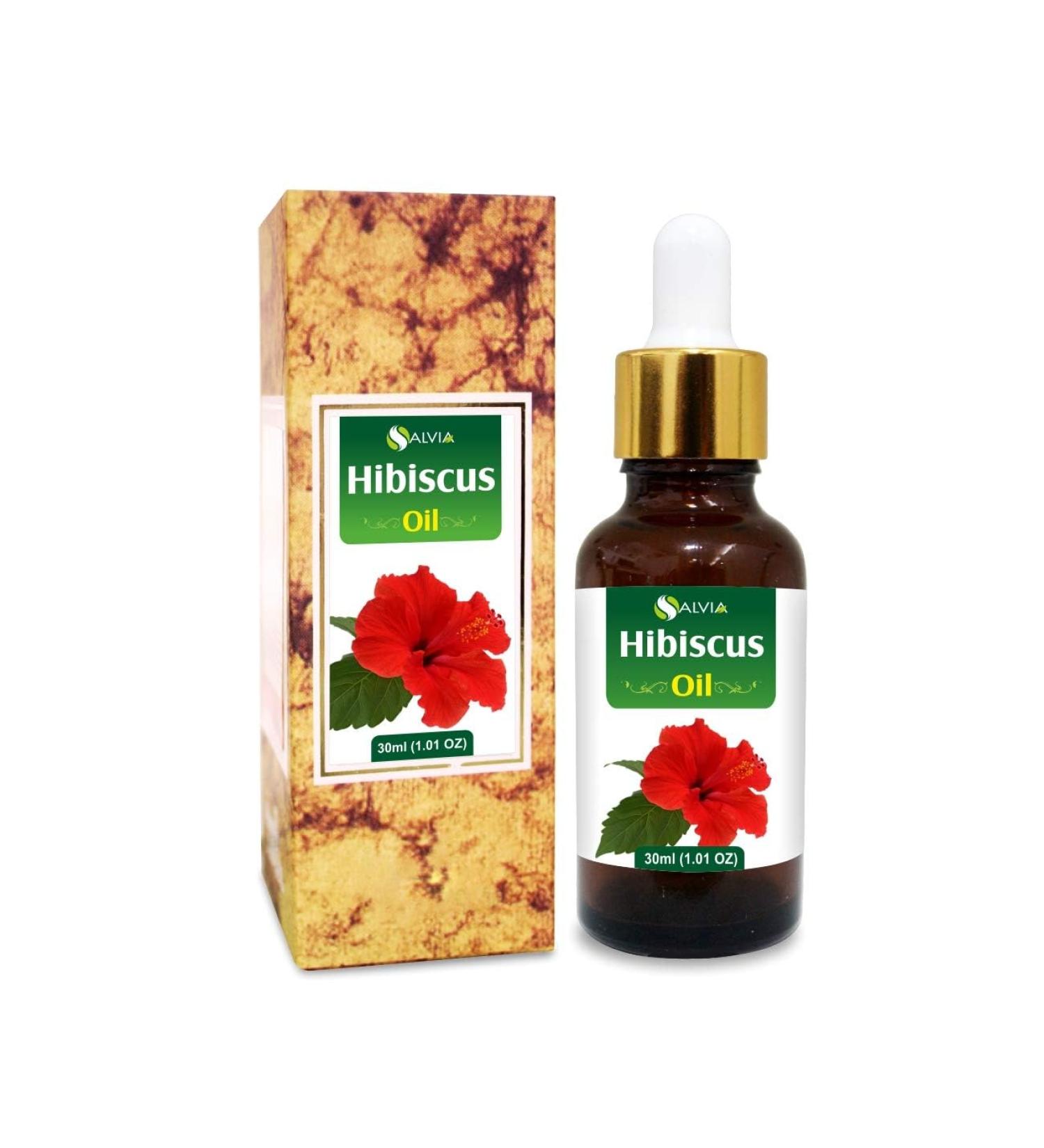 Hibiscus Oil - 100% Natural Therapeutic Essential Oil | Salvia Amber | Uncut Undiluted Cold Pressed (1.01 fl oz) - International Shipping Available - Buy Online on GoSupps.com