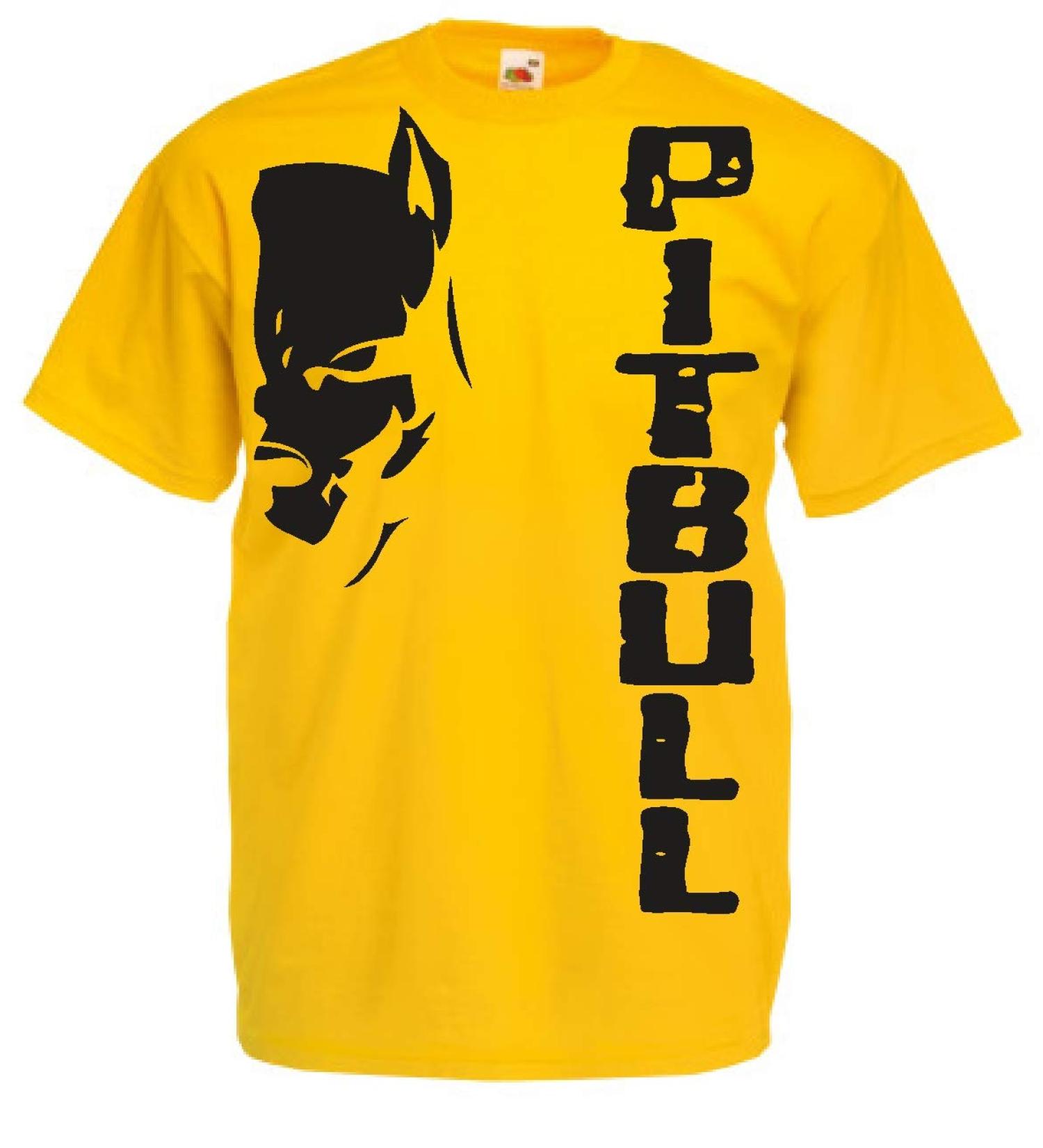 Generico t-Shirt Pitbull Fight Dog Kickboxing Boxing Gift Idea 12 Colors also for Children XXL Yellow