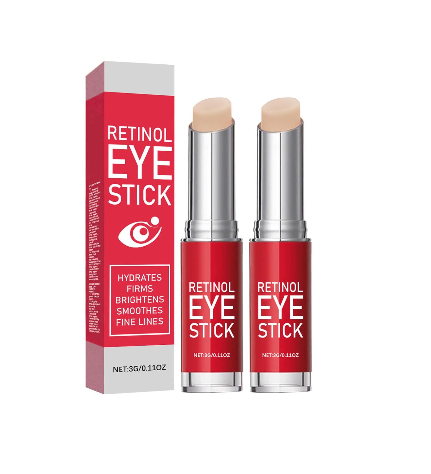 Shantou Ouhoe 2 Pieces Retinol Eye Stick Hydrashot Stick Instant Eye Cream for Reducing Fine Lines Antiaging Eye Brightener Softens Wrinkles - Buy Online on GoSupps.com