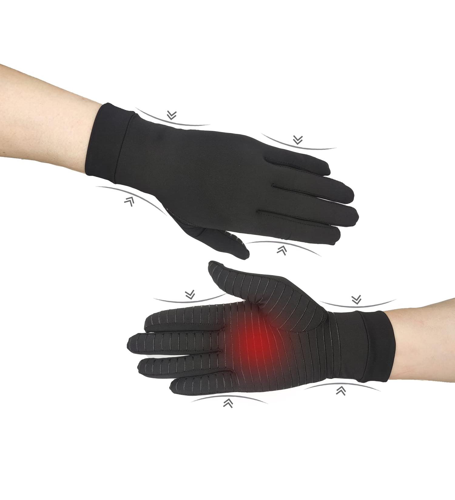 Buy 5R Arthritis Gloves for Women & Men | Copper Fit Full Finger Compression Support Gloves - Large Size - Buy Online on GoSupps.com