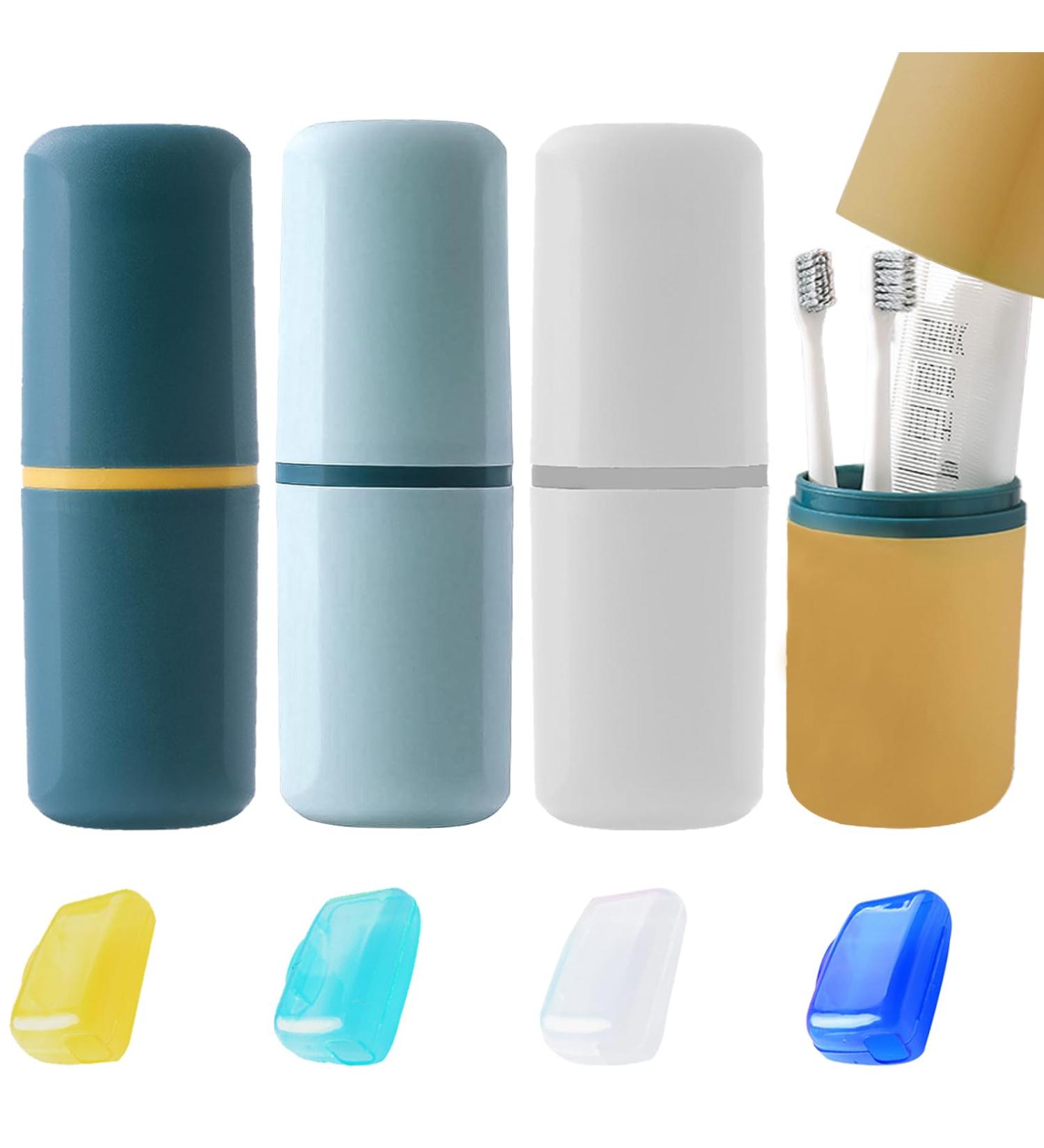 Buy Portable Toothbrush Travel Case Set - 4pcs Travel Toothbrush Box for Children Ideal for Camping - Eco-Friendly Plastic with 4 Color Options - Buy Online on GoSupps.com