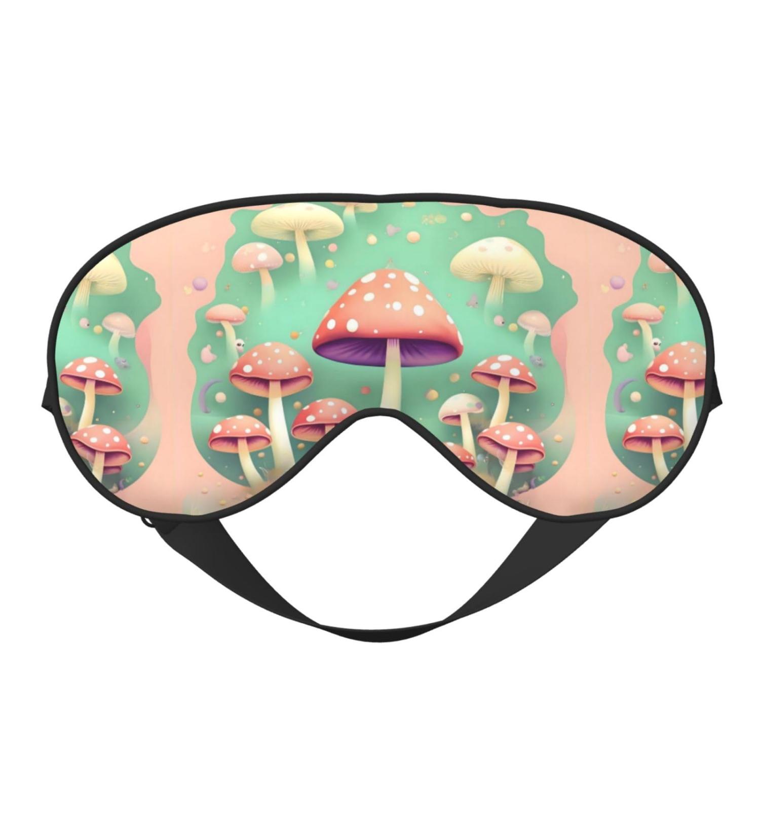 Dream Mushroom Unisex Adjustable Sleep Eye Mask - Perfect for Travel Yoga & Napping | Blackout Buckle Design - Buy Online on GoSupps.com