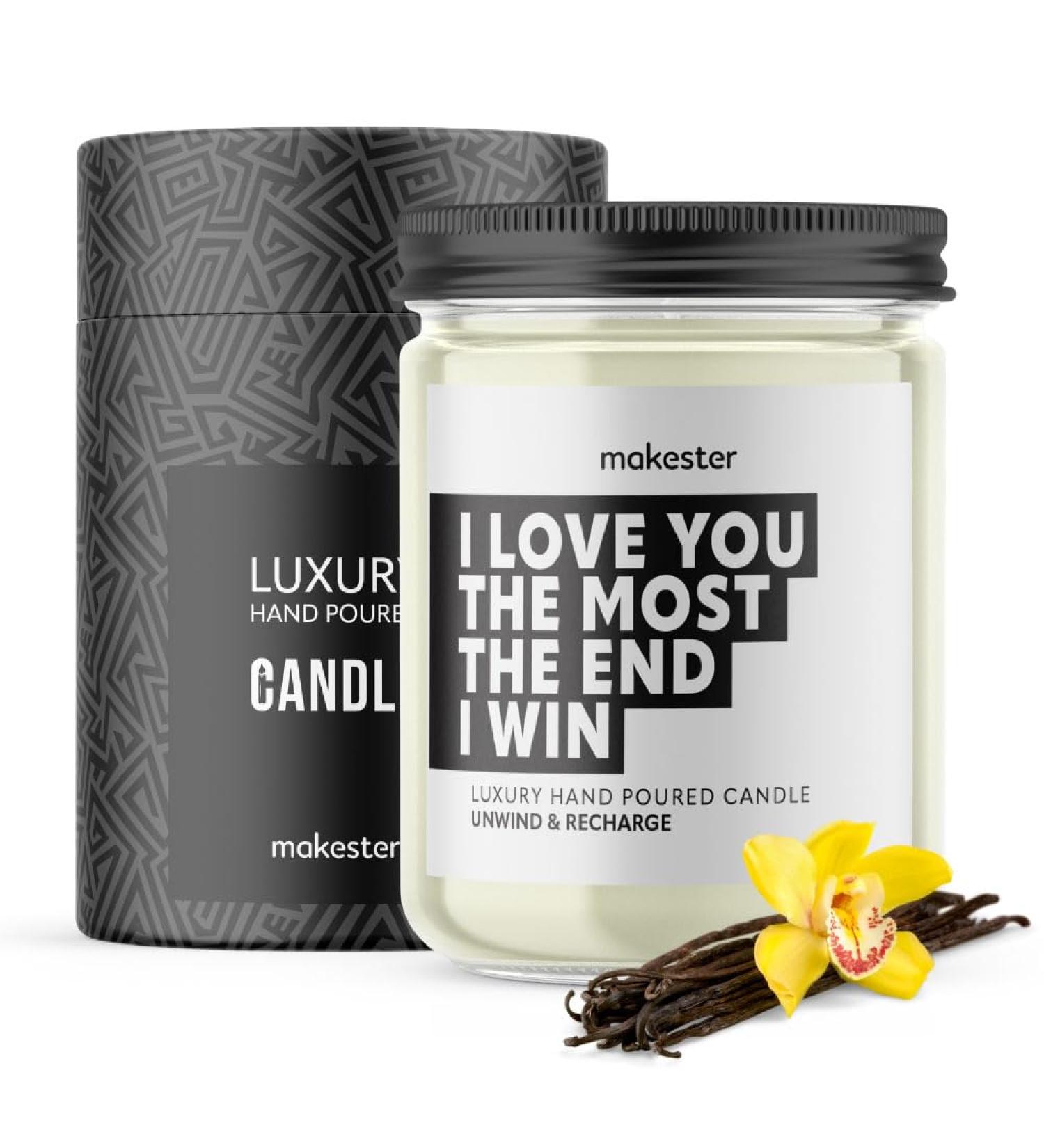 Makester Love You Boyfriend Candle - 220g Soy Wax with Vanilla Jasmine & Almond - Perfect Boyfriend Gifts for Christmas or Birthday - Buy Online on GoSupps.com