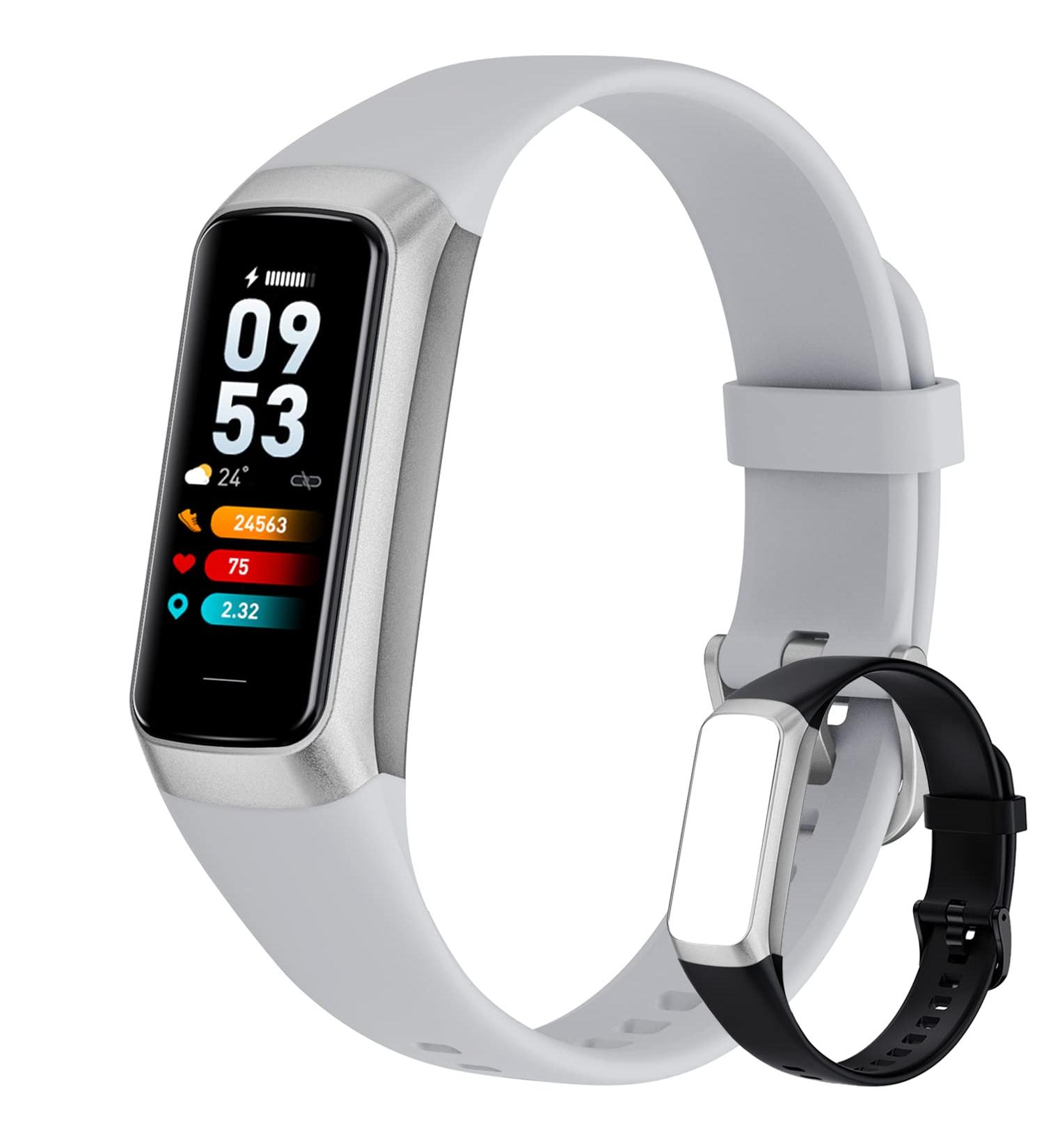 SKG V7 Smart Watch With 24/7 Heart Rate Monitor, 5ATM Waterproof, Weather,Blood Oxygen Sleep Monitor,Fitness Watch Activity Tracker For Android IOS Phones,Smartwatch For Men And Women Black