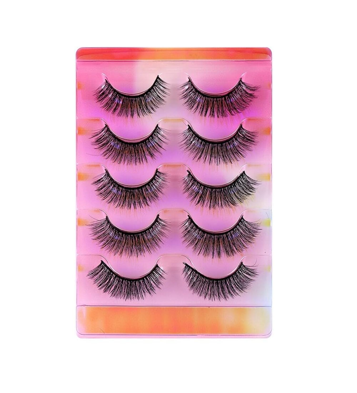 5 Pairs Natural False Eye Lashes 3D Multi-Layer Fake Eyelashes Extension Dense and Fluffy False Eyelash Cluster Naturally Curled False Eyelashes for Women Eye Makeup Type 2 - Buy Online on GoSupps.com