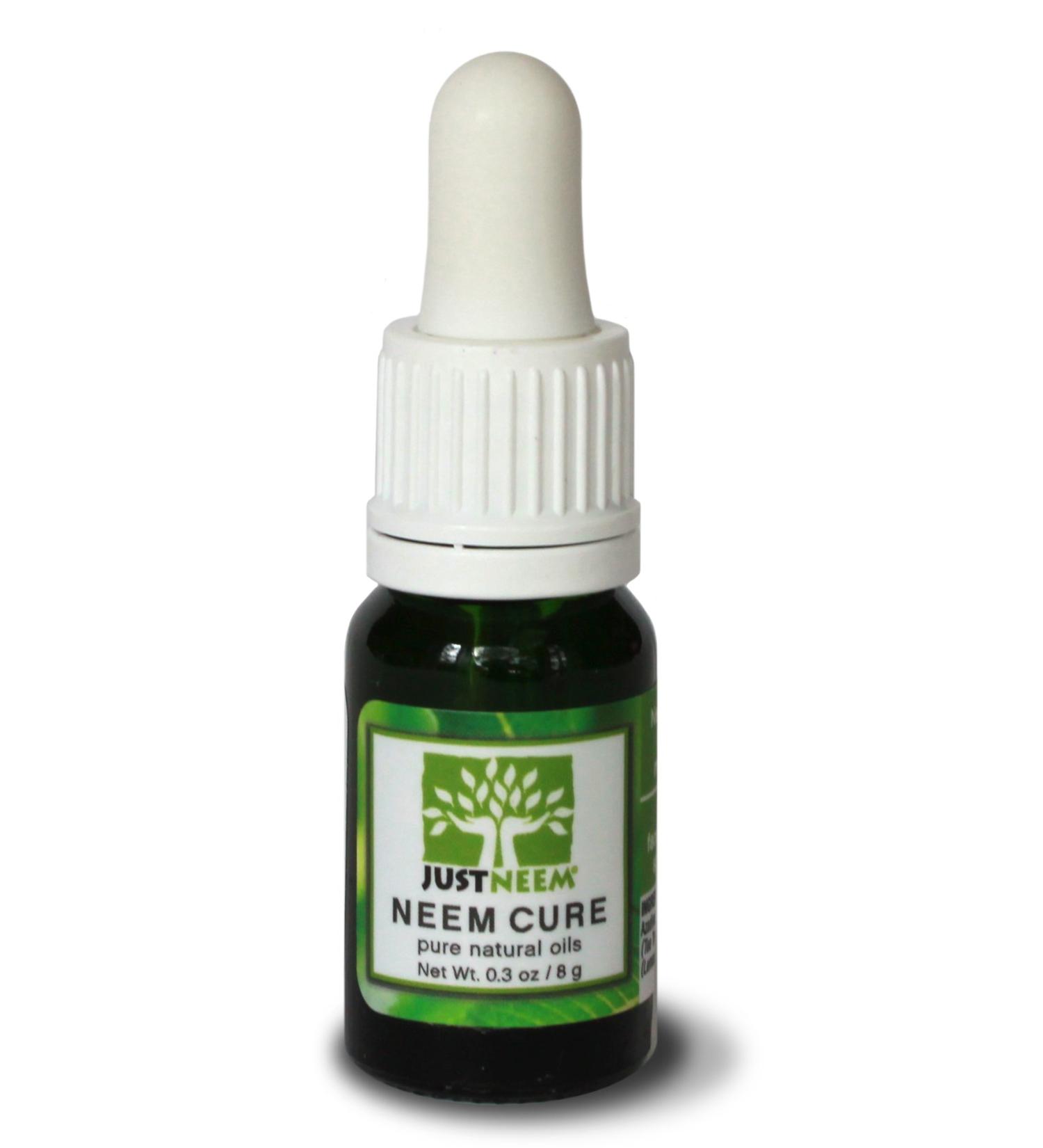 justneem Neem Cure Oil - Natural - Best on Acne Psoriasis Eczema Rosacea Cold Sores Toe Nails Bug and Spider Bites and Other Skin Irritations. with Dropper Cap Applicator. - 0.3 oz - Buy Online on GoSupps.com