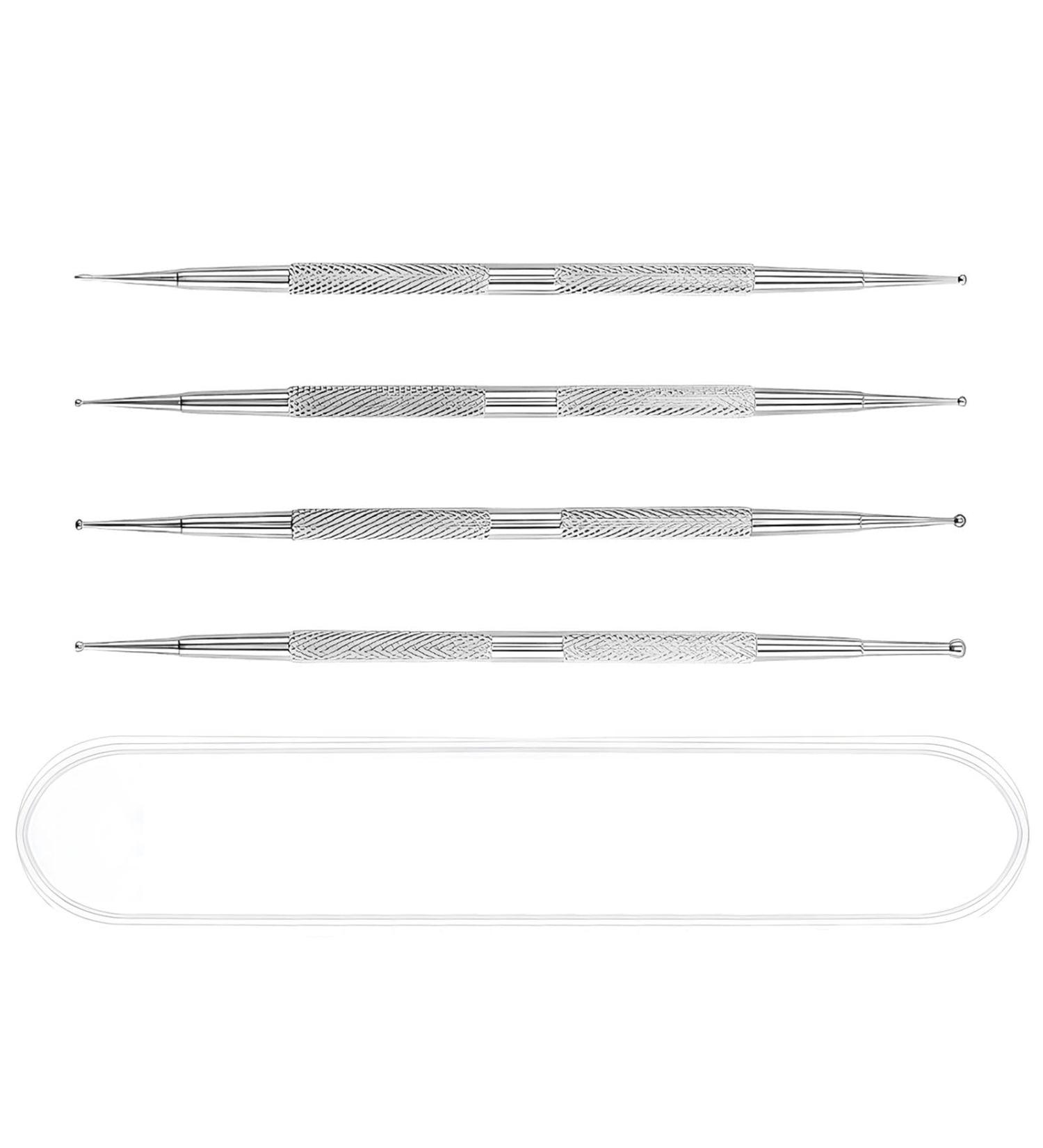 Dotting Tools 4 Pcs Professional Ball End Nail Art Tools Nail Art Pens Stainless Steel Dotting Pen Tool Nail Art Kit Rhinestone Picker Tool Pottery Tools Polymer Clay Tools(silver) - Buy Online on GoSupps.com