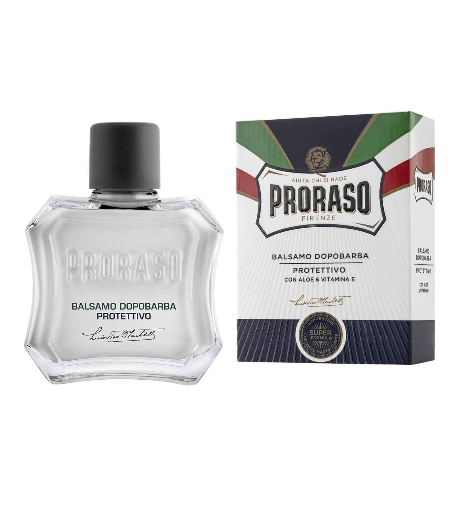 Proraso After Shave Balm with Aloe Vera and Vitamin E - 3.4 Fl Oz - Moisturizing and Protective Formula for Dry Skin - Buy Online on GoSupps.com