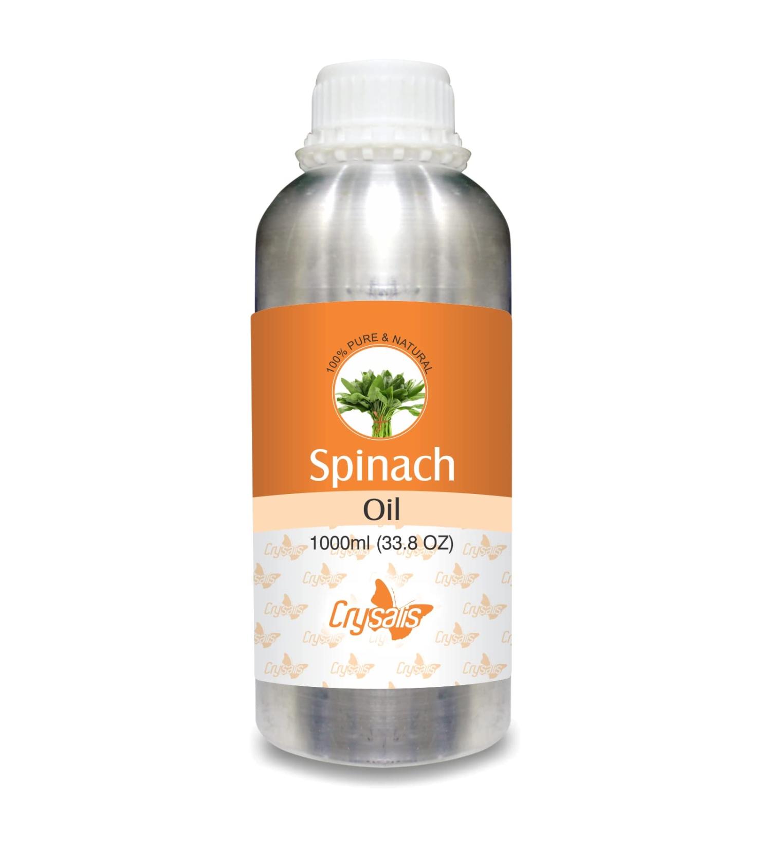 Crysalis Spinach (Spinacia Oleracea) Oil |100% Pure & Natural Undiluted Essential Oil Organic Standard/Enhances Skin Radiance & Skin Brightening/Diminish Dark Spots& Sun Damage 1000ml/33.8fl oz 1 l (Pack of 1) - Buy Online on GoSupps.com