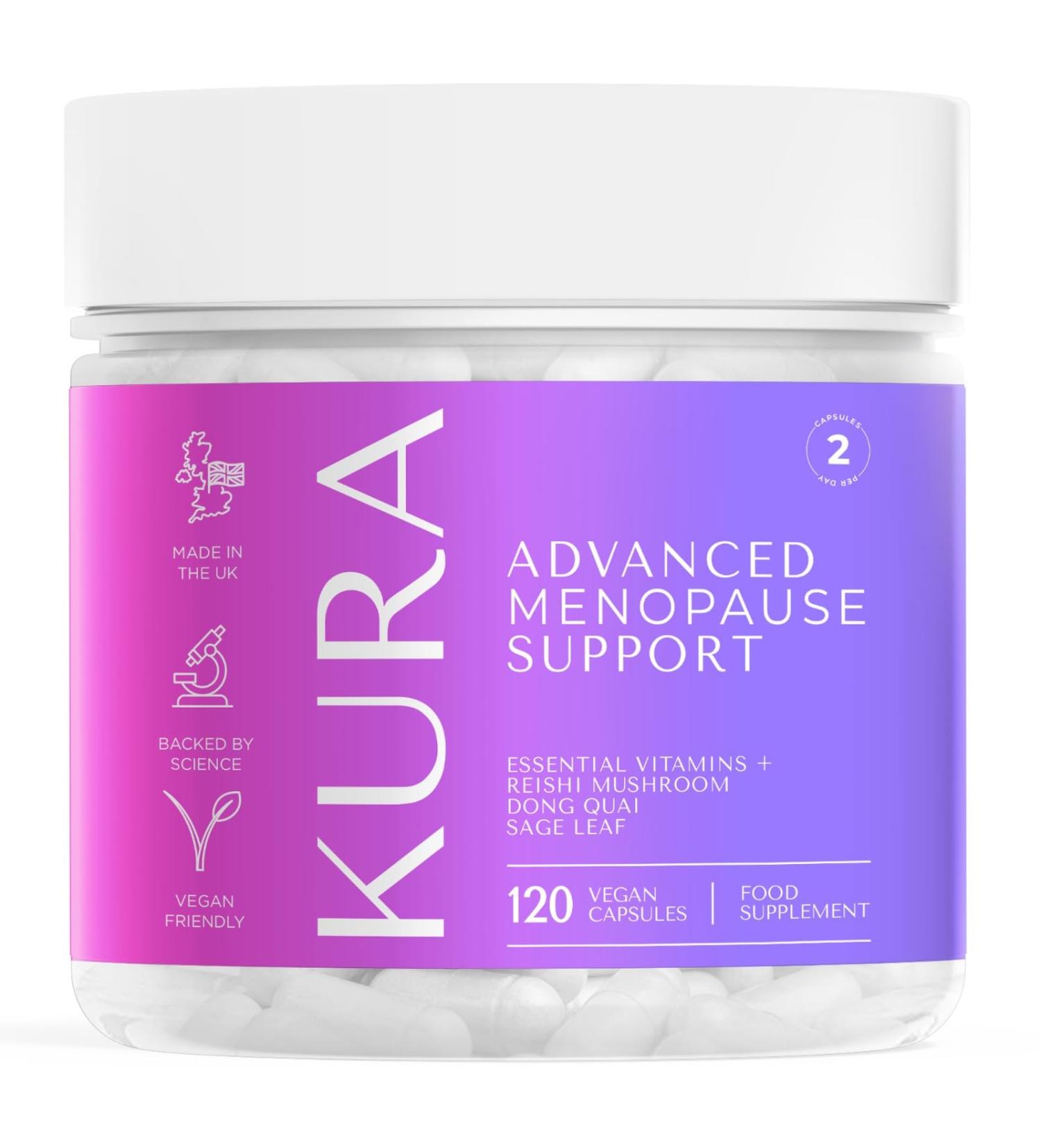 Kura Menopause Supplements for Women - Advanced Support | 14 Active Ingredients | 2 Month Supply - Buy Online on GoSupps.com