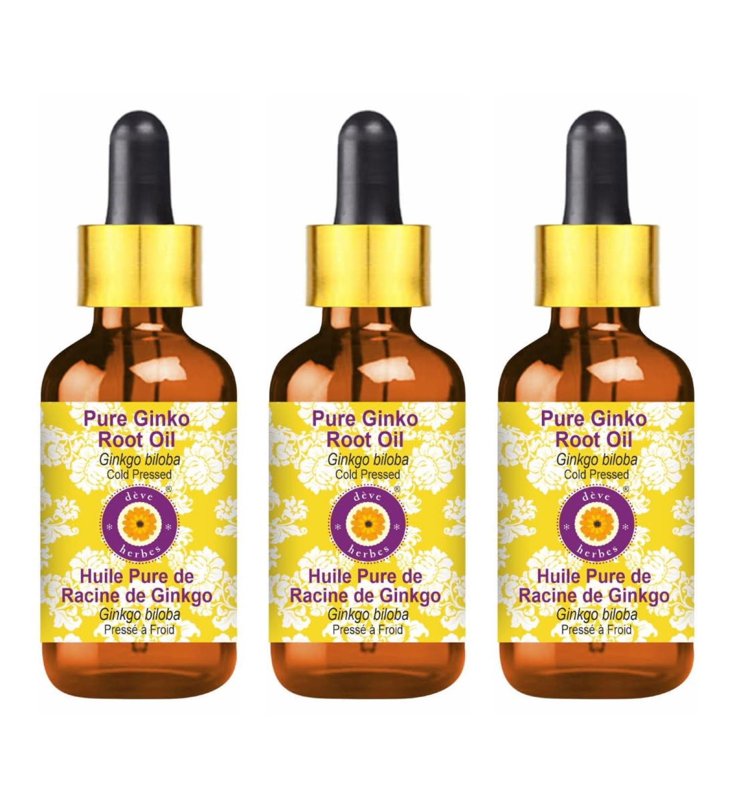 d ve herbes Pure Golden Jojoba Oil (Simmondsia chinensis) with Glass Dropper Cold Pressed (Pack of Three) 100ml X 3 (10 oz) - Buy Online on GoSupps.com