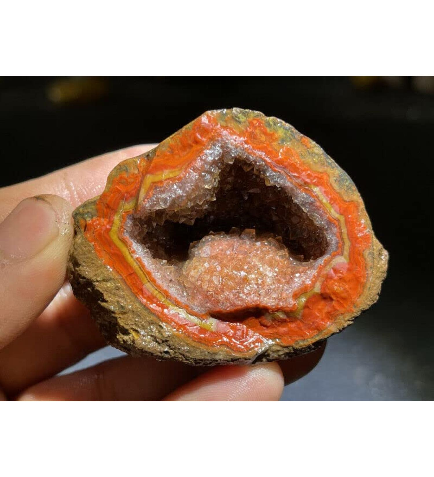 Natural Crystal Rough Red Battle Blood Agate Rough China Agate Crystal Achat Geode Specimen 68g RD19 - Buy Online on GoSupps.com