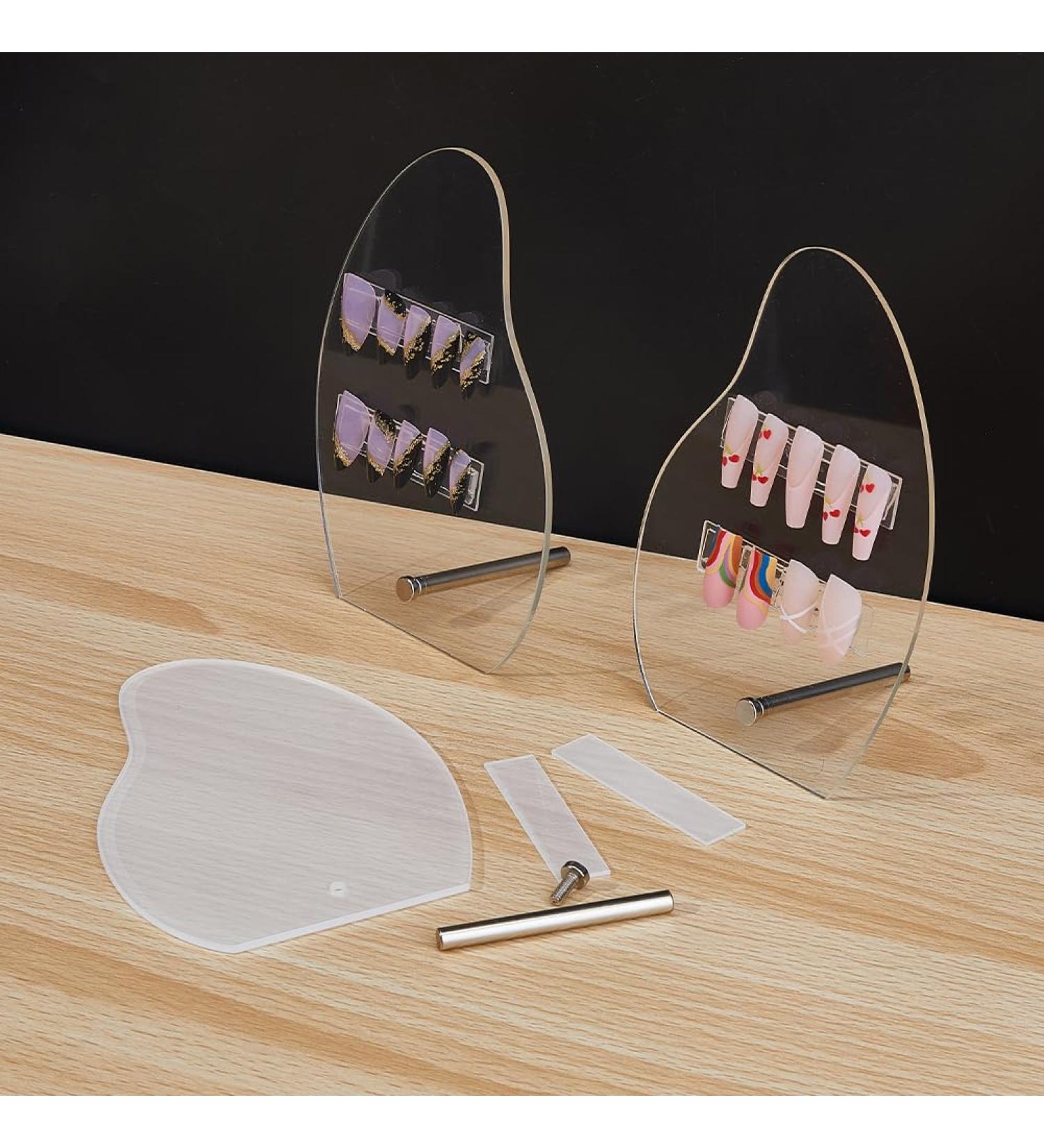 DICOSMETIC 4 Sets Nail Art Display Board Acrylic Nail Art Sample Display Board Irregular Clear Nail Salon Display Board for Nail Art Design Professional Salon Nail Practice Board - Buy Online on GoSupps.com