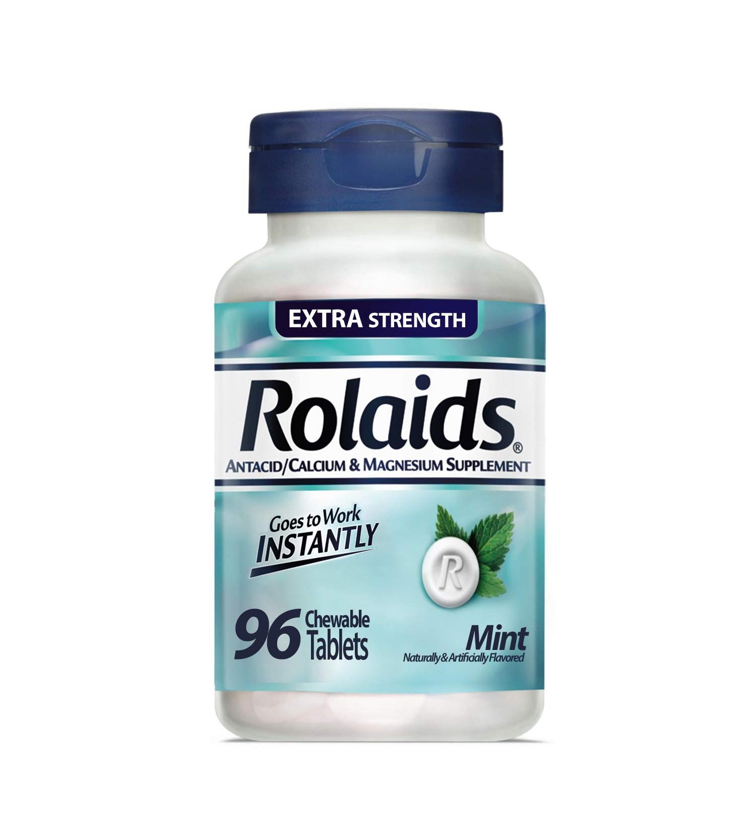 Rolaids Extra Strength Antacid Chewable Tablets - 96 Mint Flavor Chewables - Buy Online on GoSupps.com