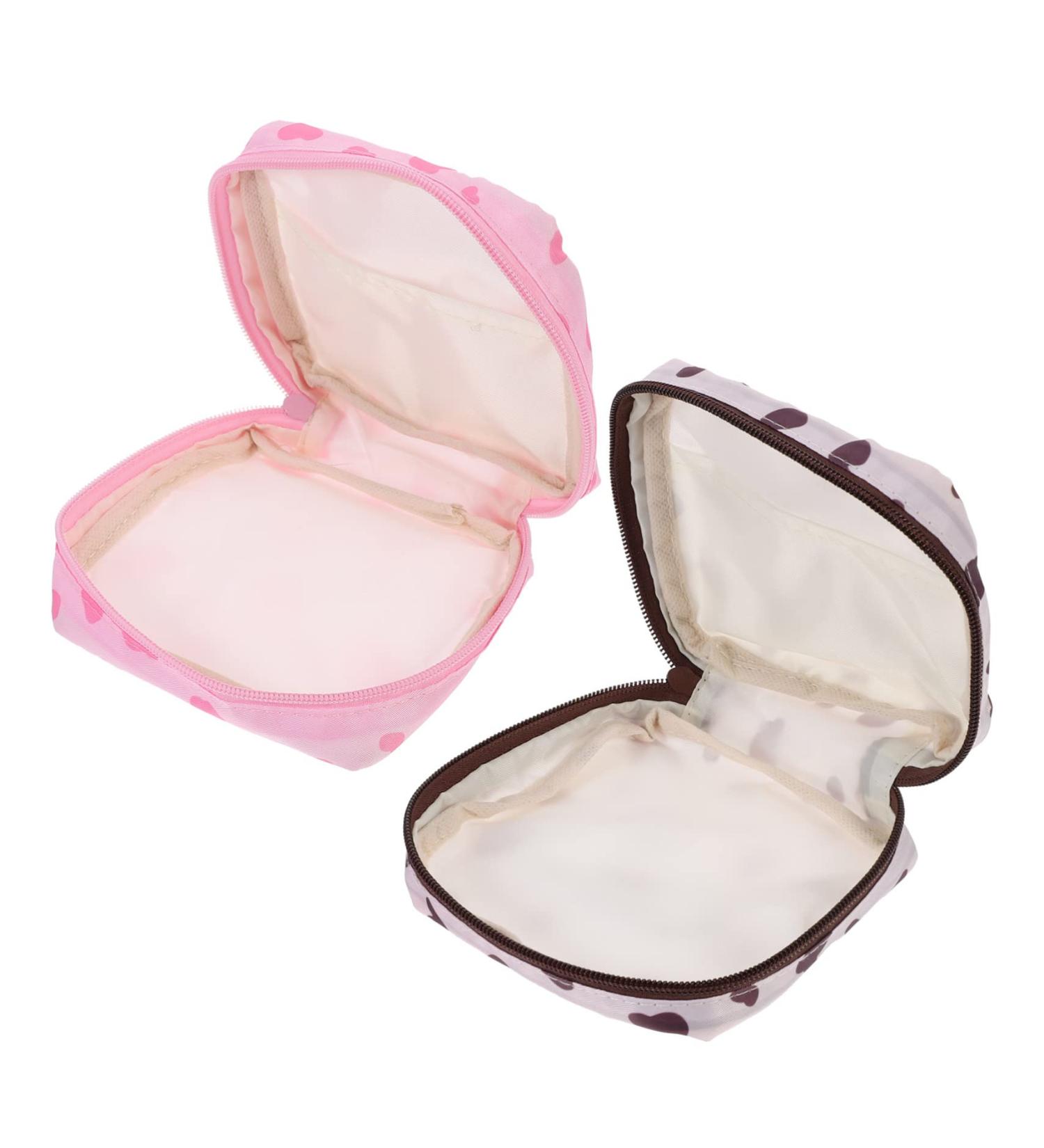 Lurrose 2pcs Napkin Storage Bag - Cute Travel Makeup & Period Wet Bag Assorted Colors - Compact Plush Coin, Tampon, & Change Bags - 13x11.5x4.5cm - Buy Online on GoSupps.com