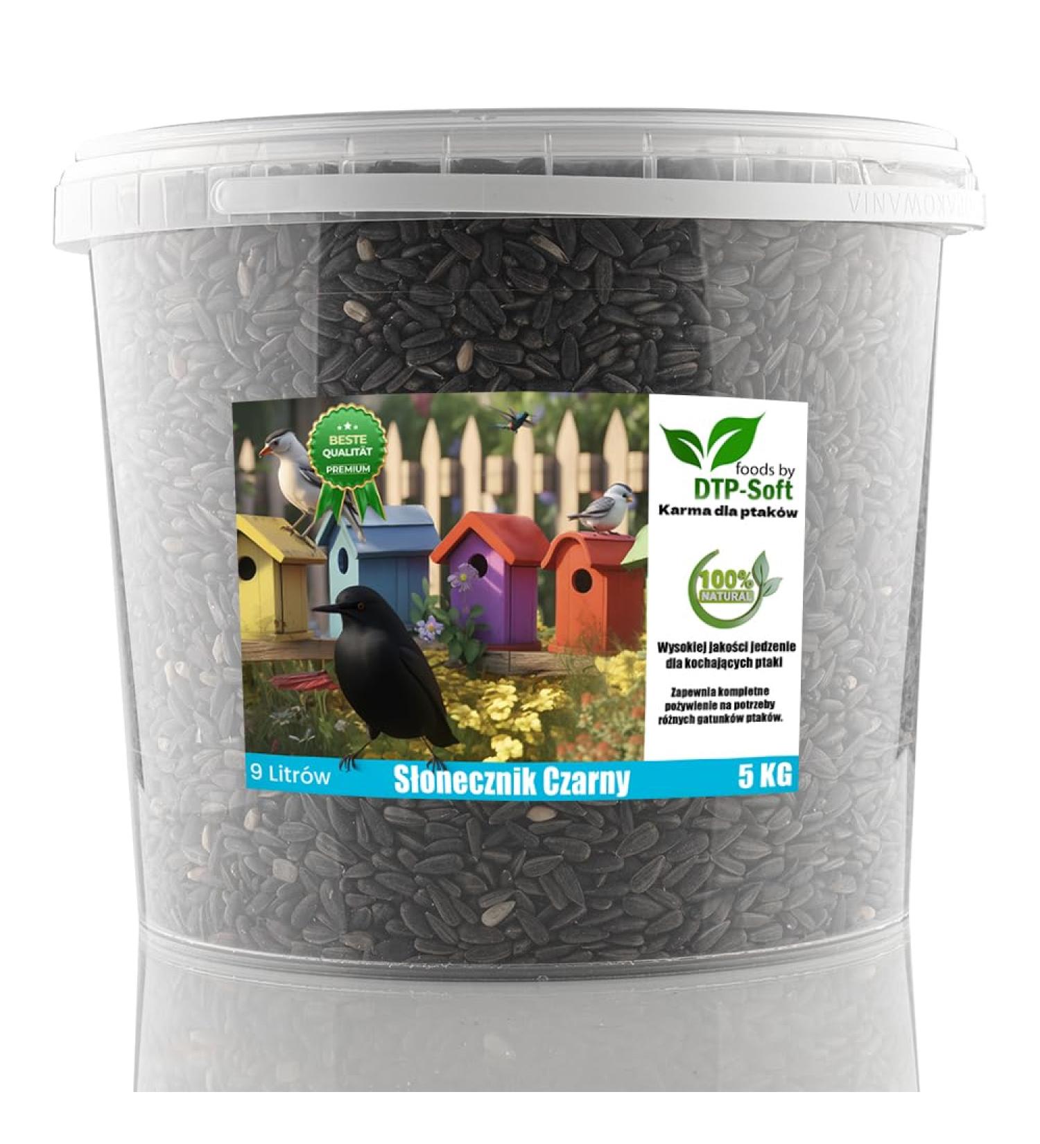 5kg Black Sunflower Seeds Wild Bird Food Sunflowers in Bucket (5kg) - Buy Online on GoSupps.com