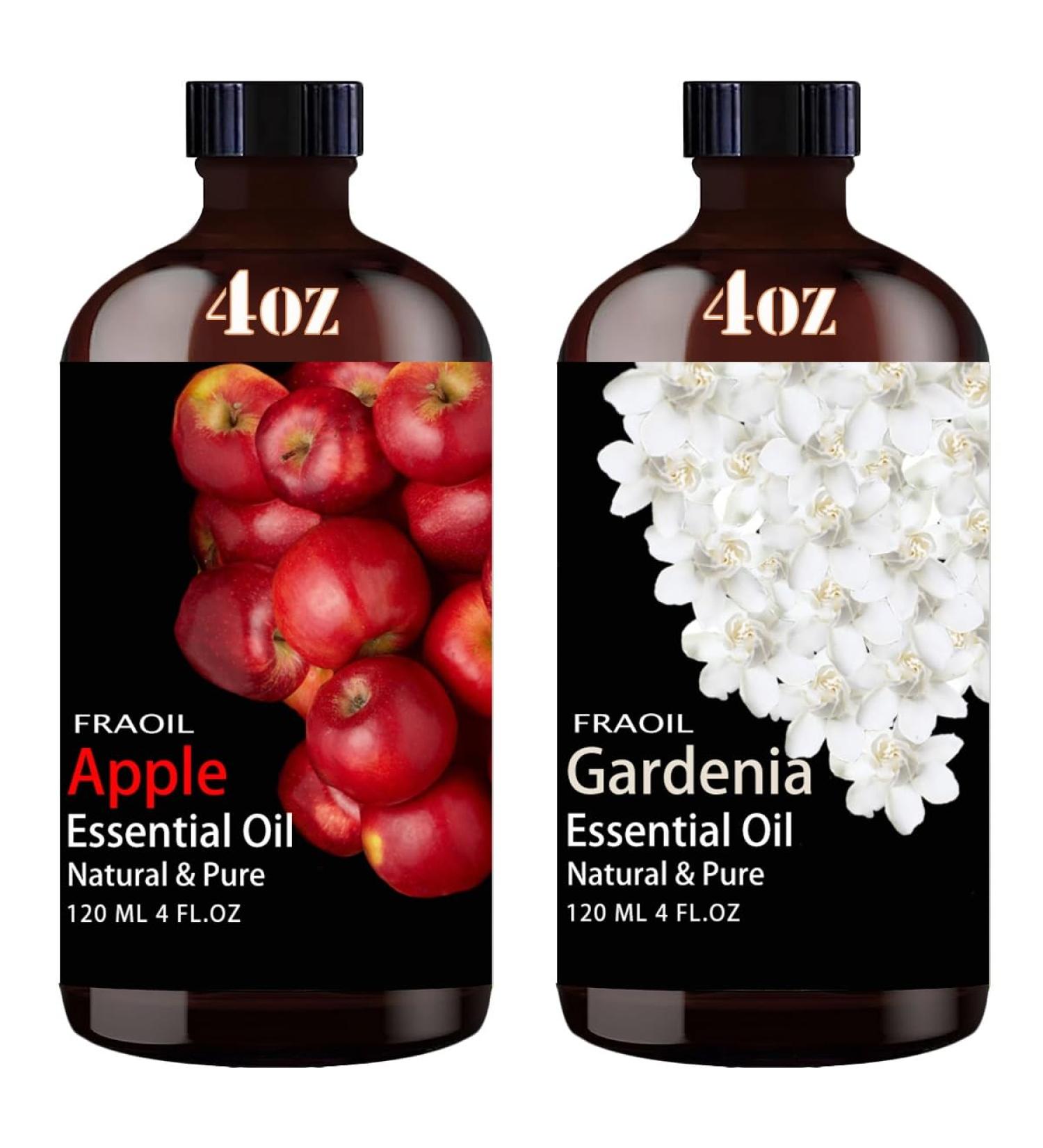 Apple Essential Oil and Gardenia Essential Oil 4 Fl Oz 120ML for Diffuser Humidifier Yoga Cleaning DIY Candle Soap Making Perfume Gift for Women Essential Oils - Buy Online on GoSupps.com