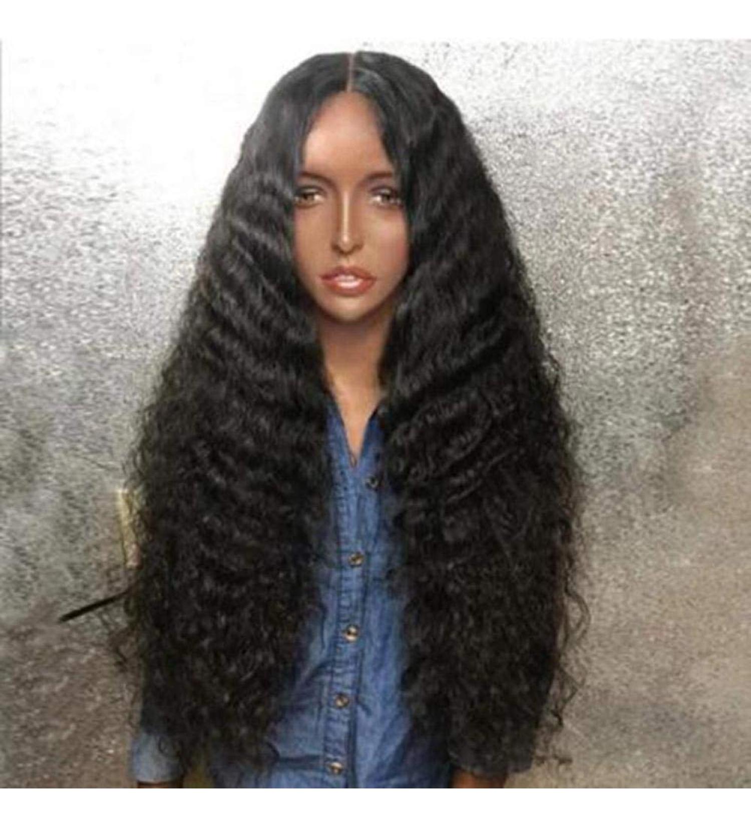 Hairpieces Fluffy Water Wave Curly Hair Lace Front Wig Heat Resistant Fiber Synthetic Hair for Women Black Daily Cosplaye Party 20in 22 In