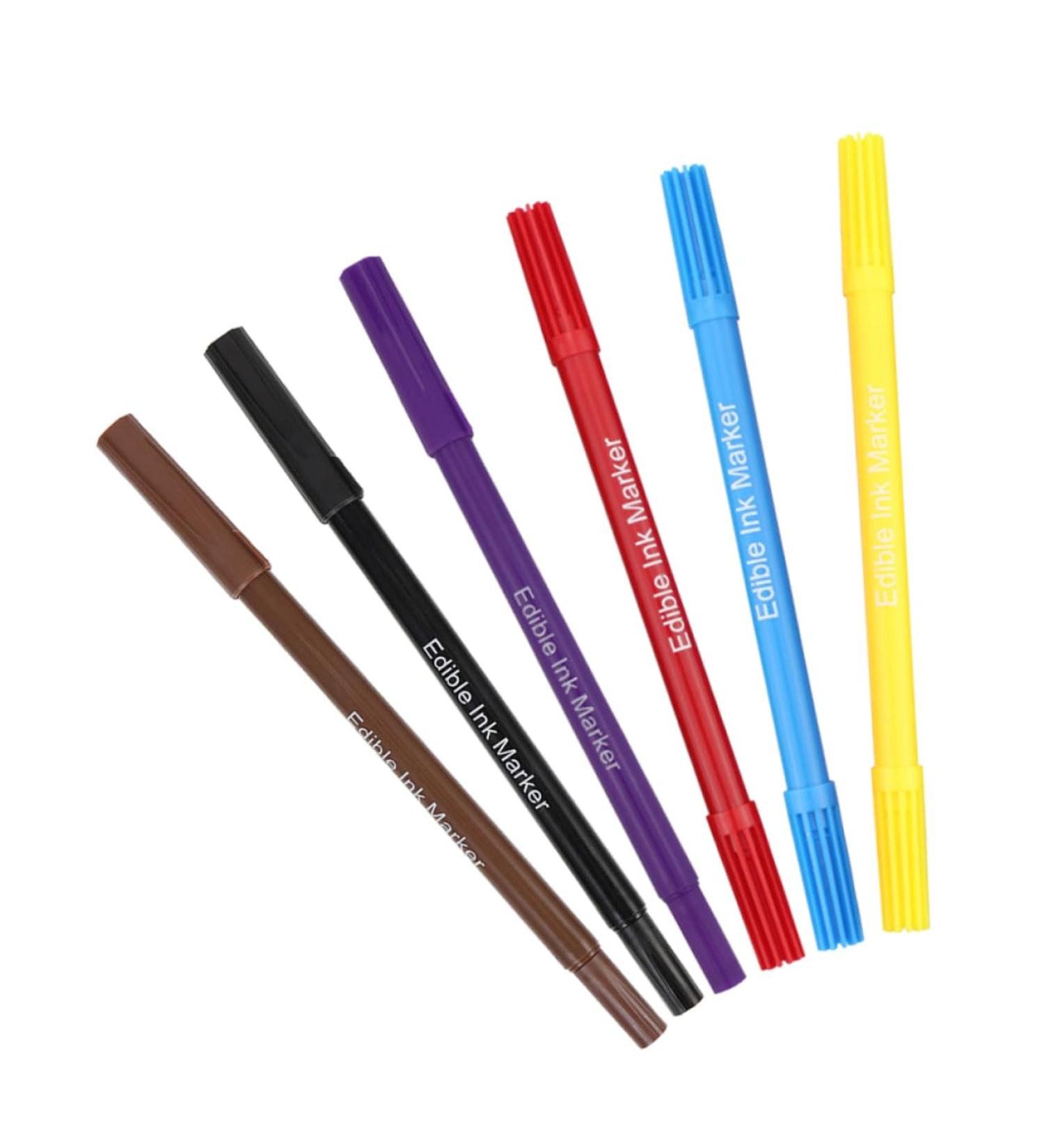 WATIIFUFU 6pcs Cake Boxes Decor Biscuits Edible Marker Cake Coloring Edible Pens Food Coloring Markers Plastic - Buy Online on GoSupps.com
